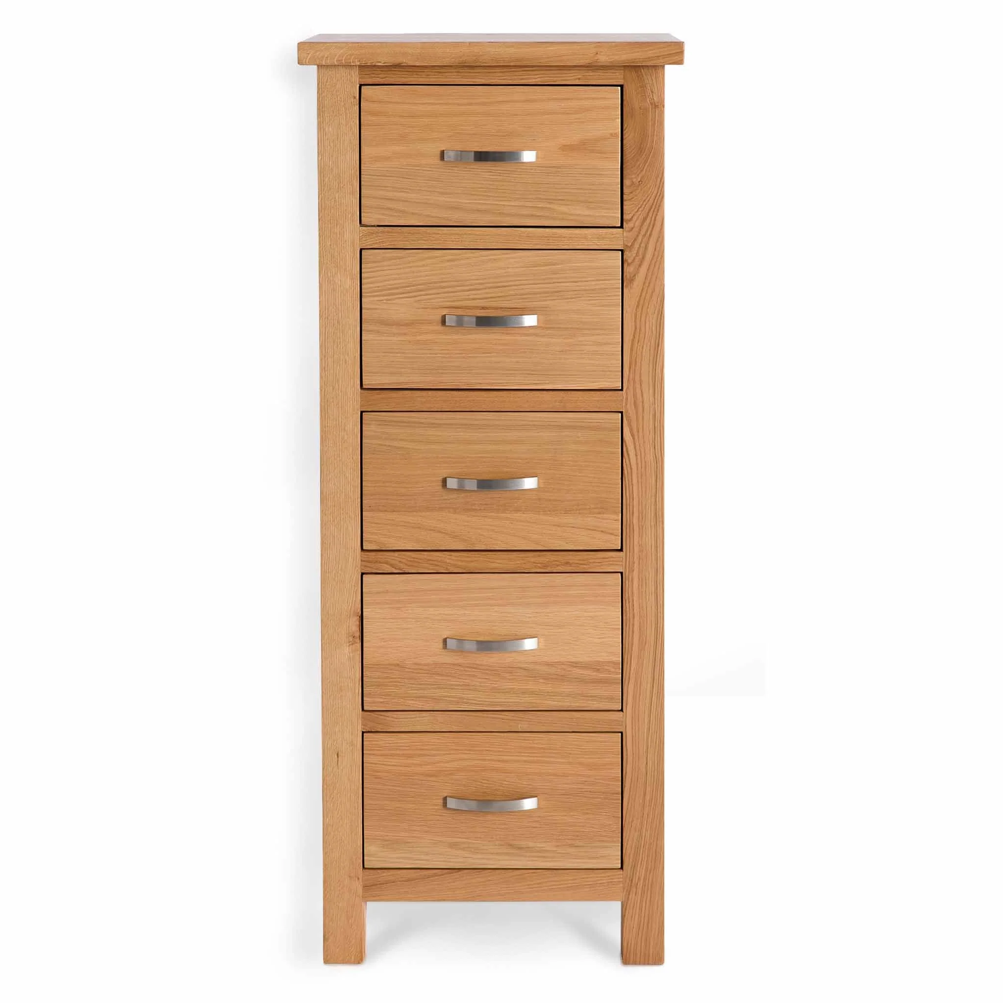 London Oak 5 Drawer Tallboy Chest - Image 3