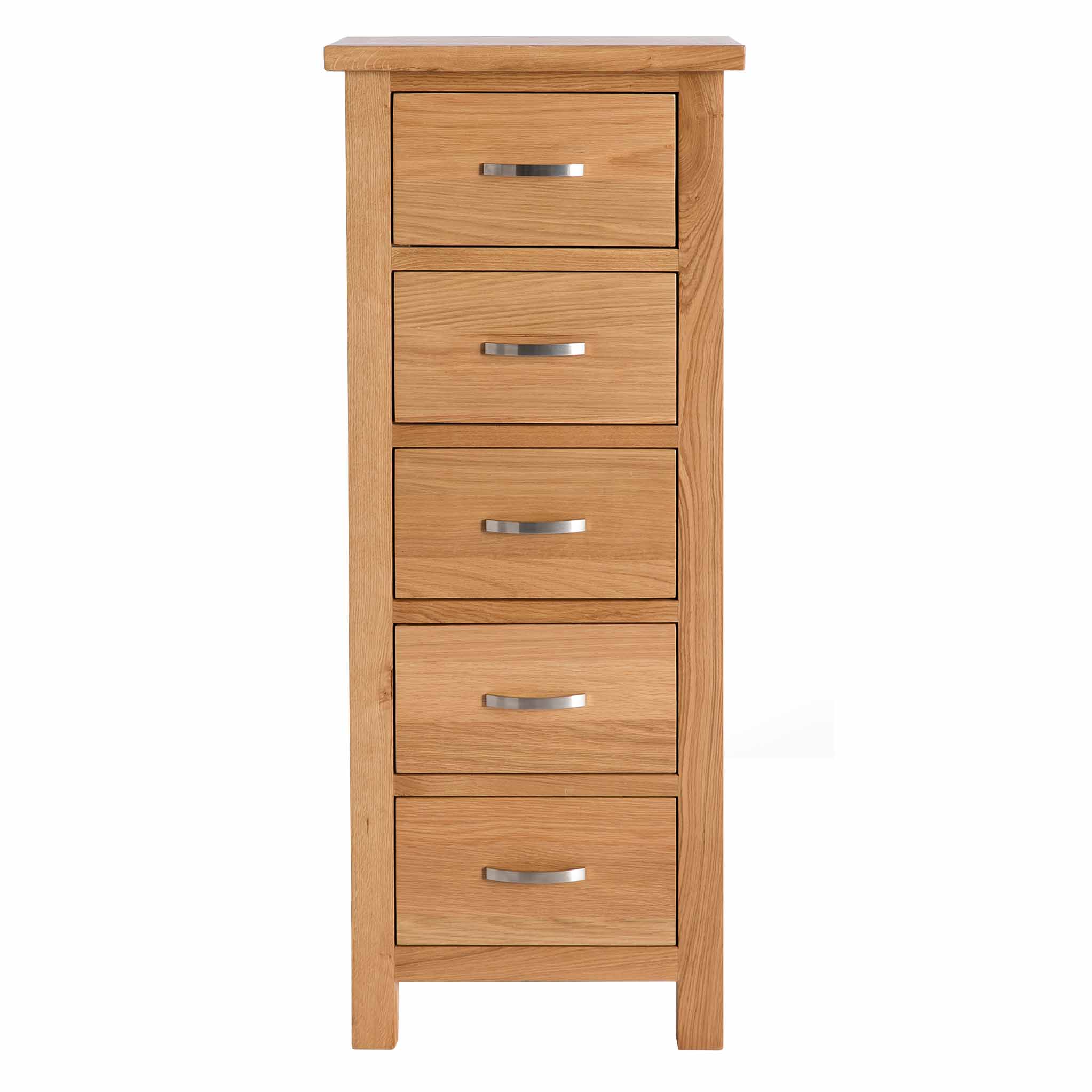 London Oak 5 Drawer Tallboy Chest - Image 4