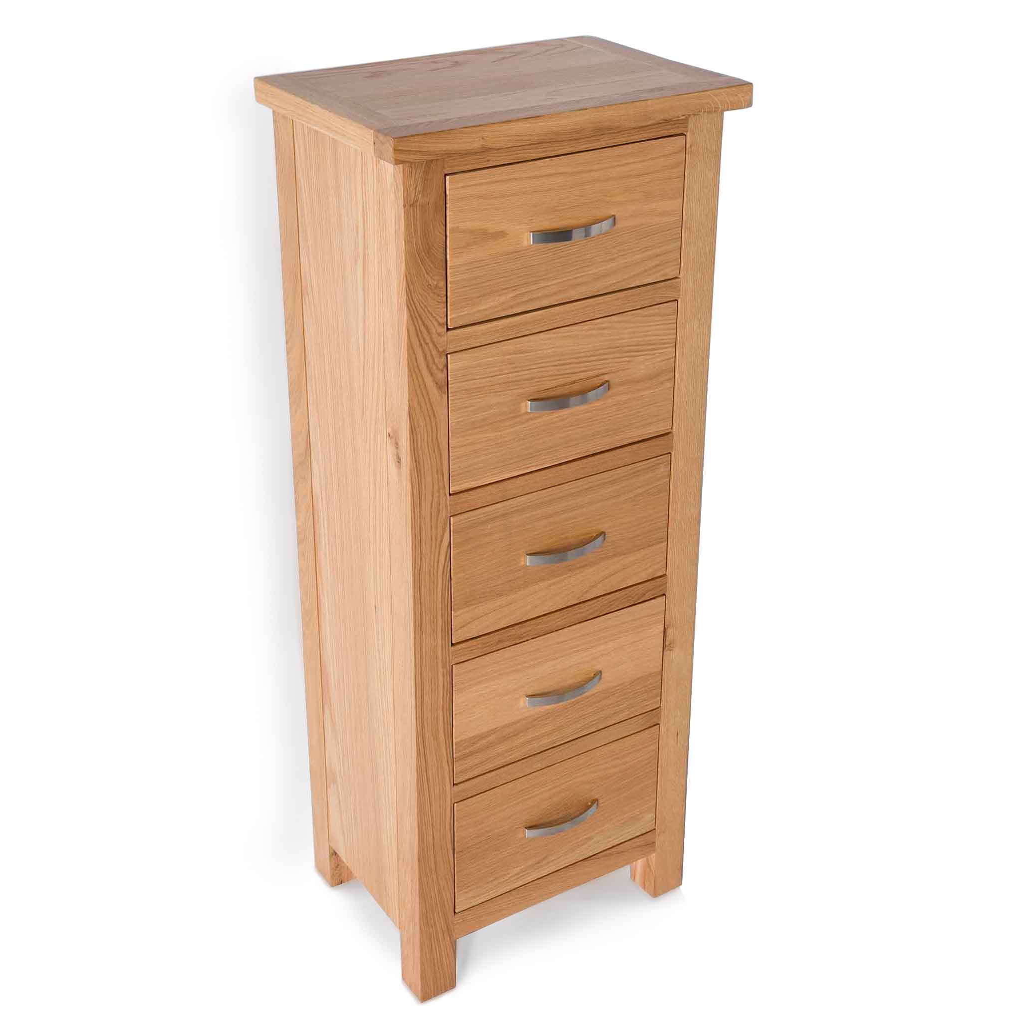 London Oak 5 Drawer Tallboy Chest - Image 6