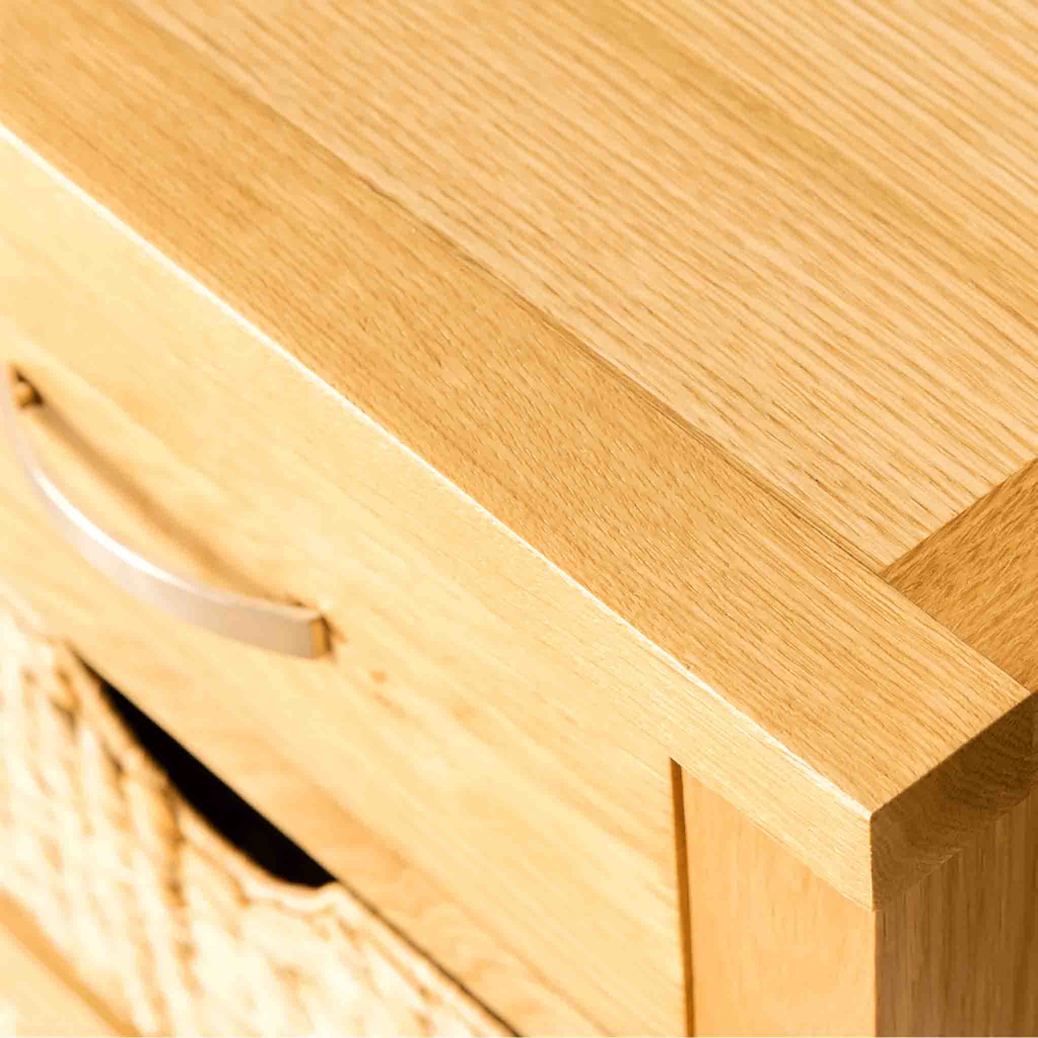 London Oak Console Table with Baskets - Image 3