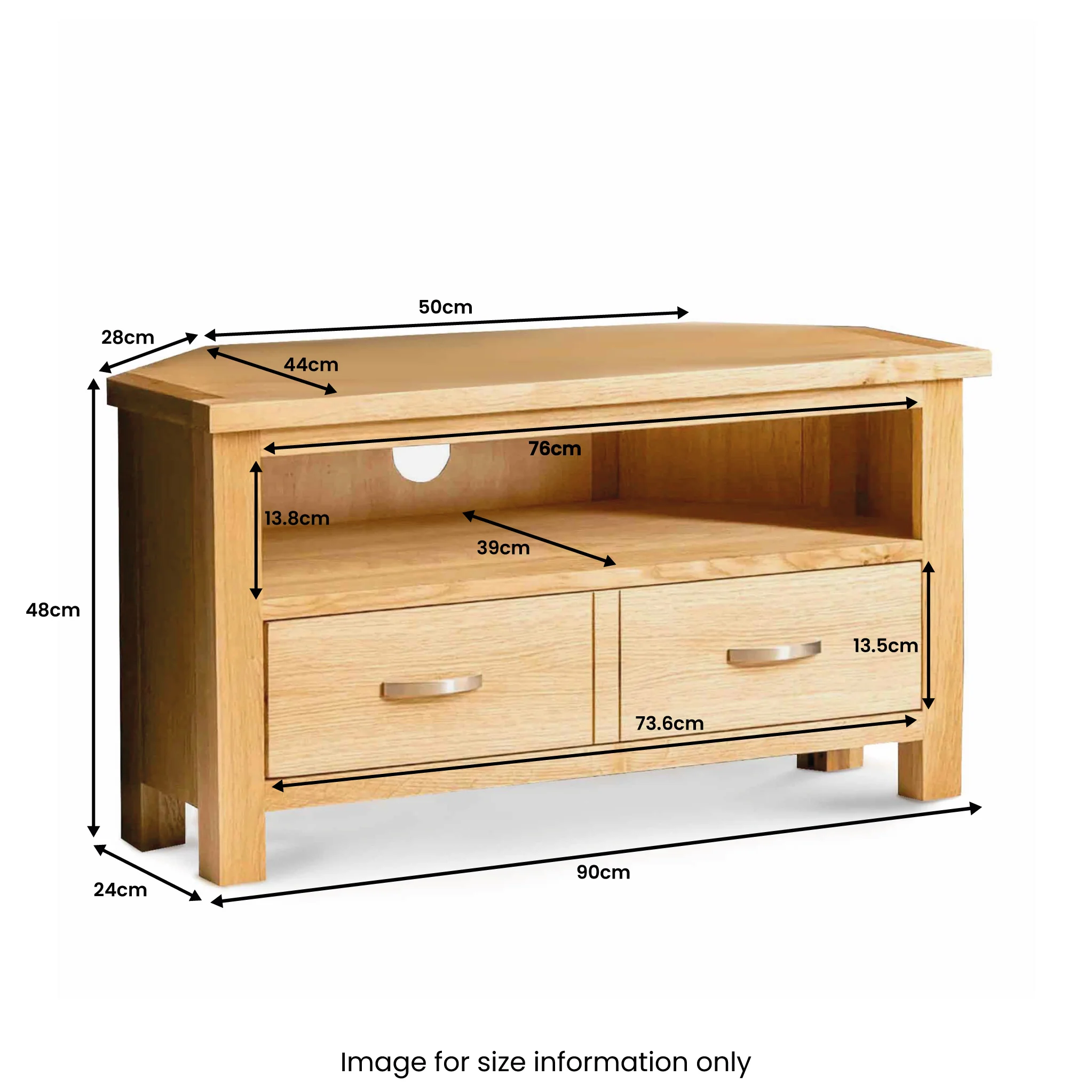 London Oak Corner TV Stand - Image 9