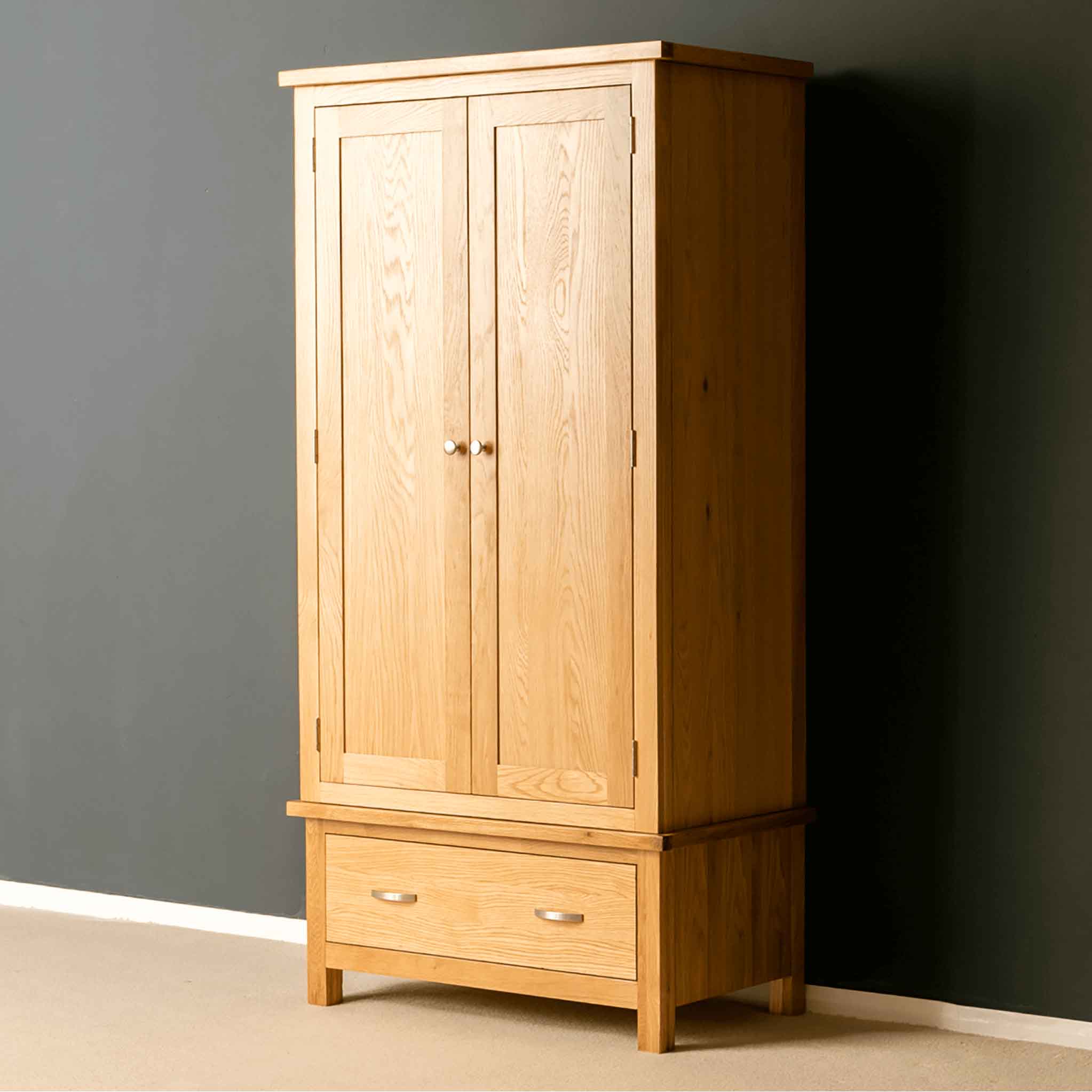 London Oak Double Wardrobe & Drawer - Image 11