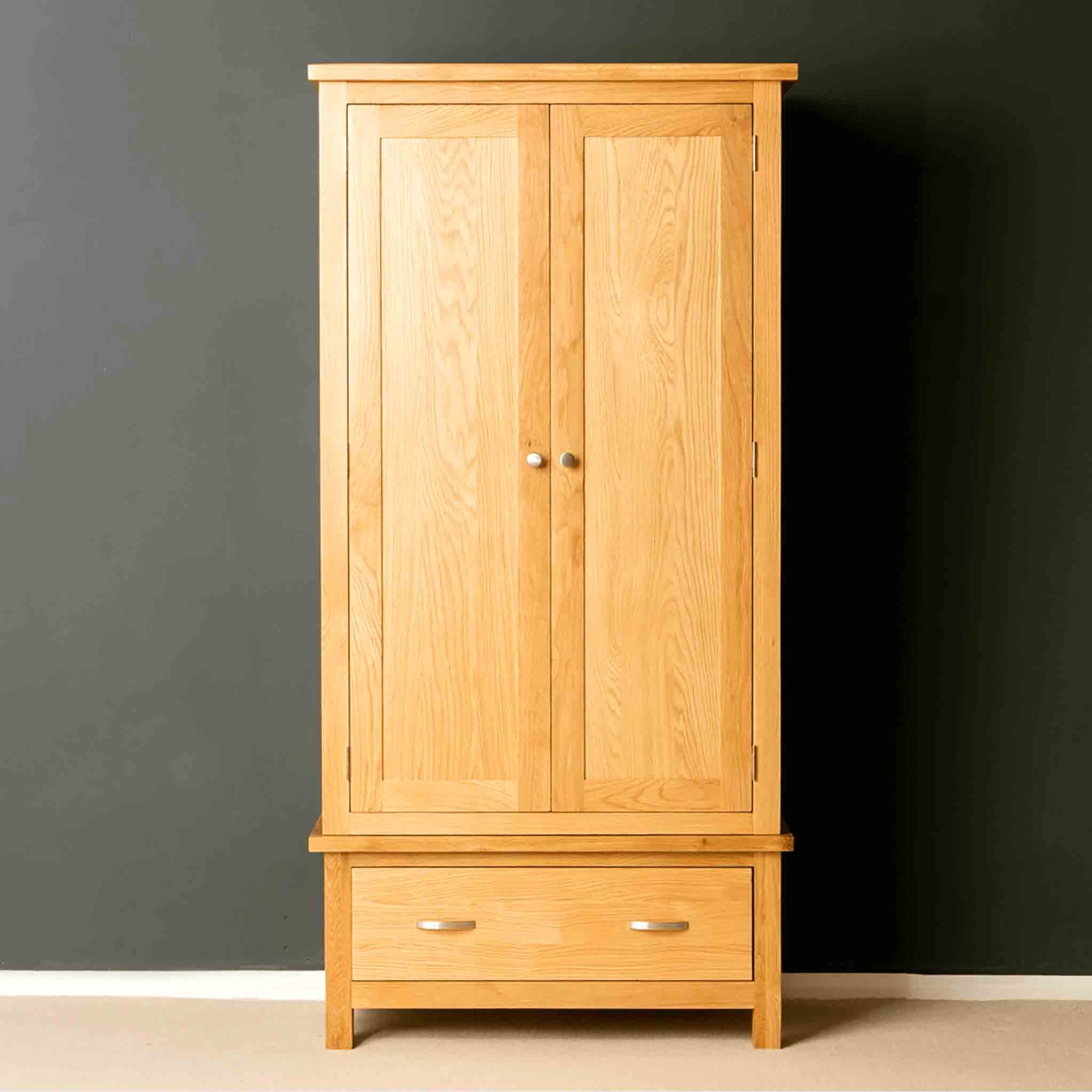 London Oak Double Wardrobe & Drawer - Image 12