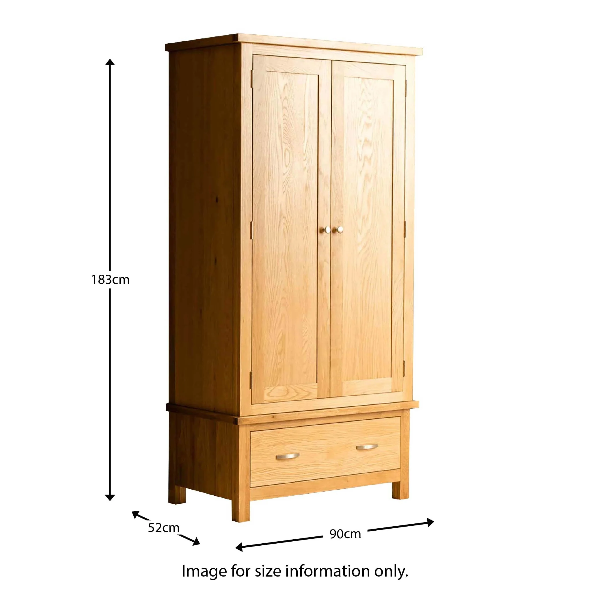 London Oak Double Wardrobe & Drawer - Image 13