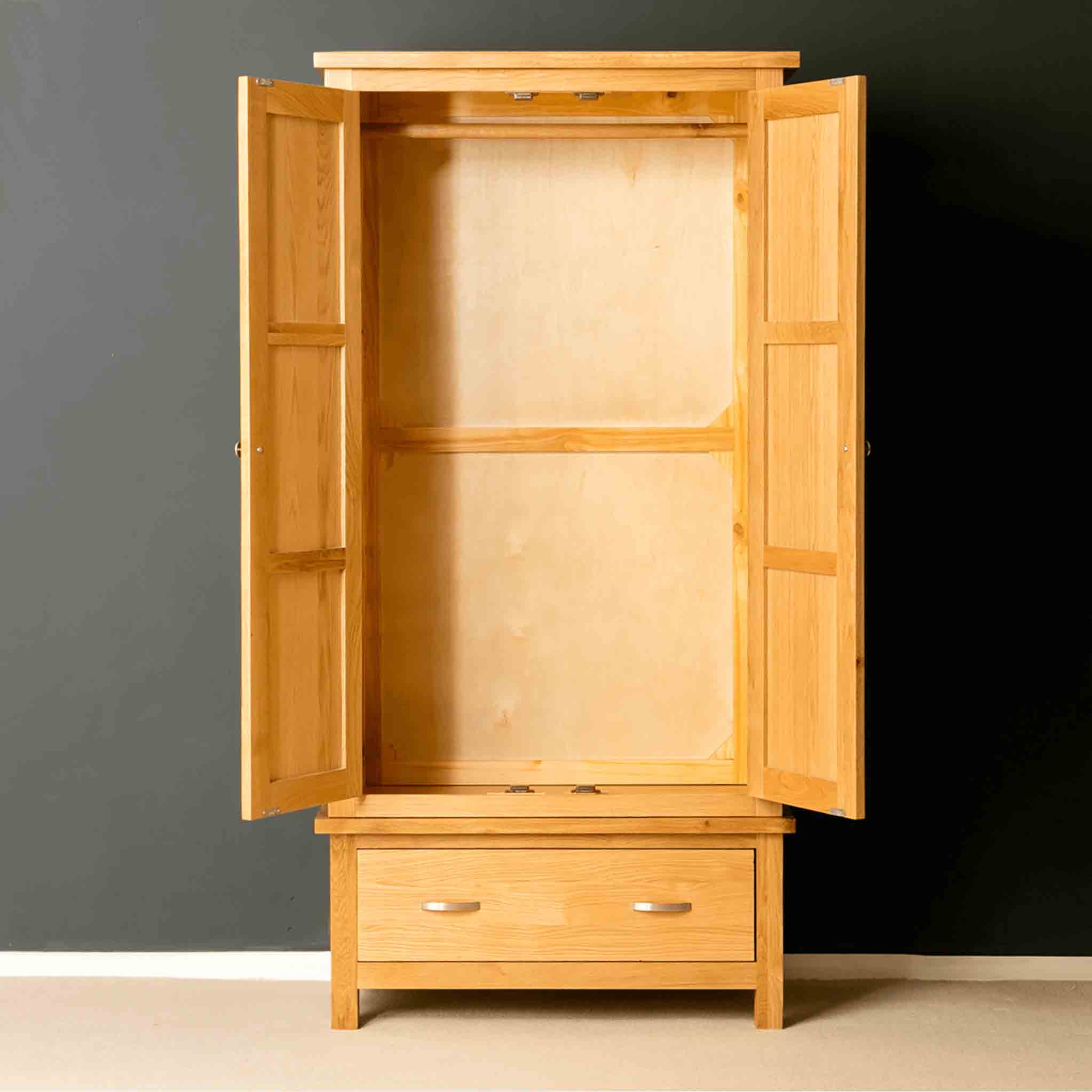 London Oak Double Wardrobe & Drawer - Image 4