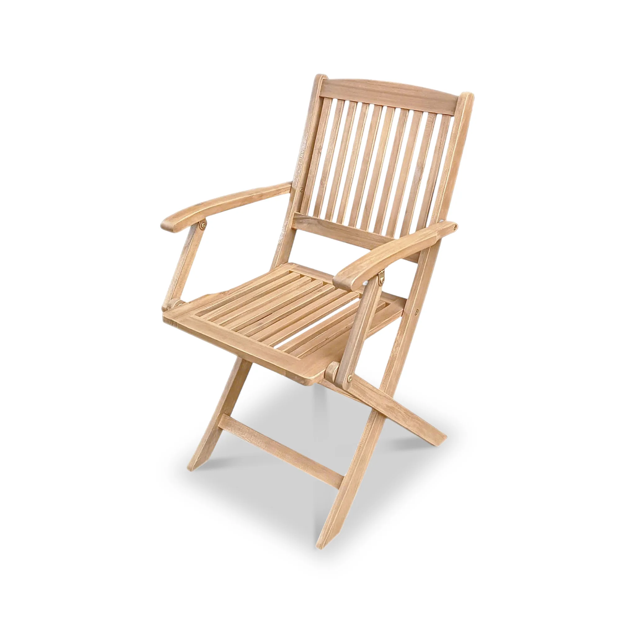 London FSC Acacia 2 Seater Square Folding Bistro Set with London Folding Armchairs - Image 3