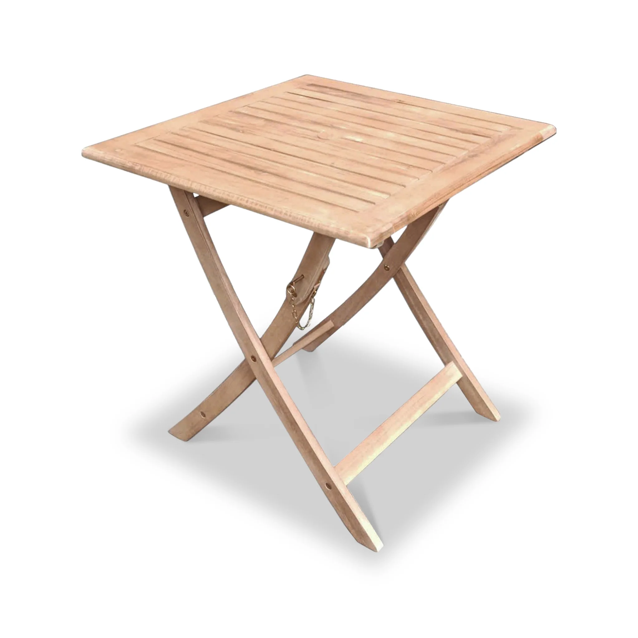 London FSC Acacia 2 Seater Square Folding Bistro Set with London Folding Armchairs - Image 5