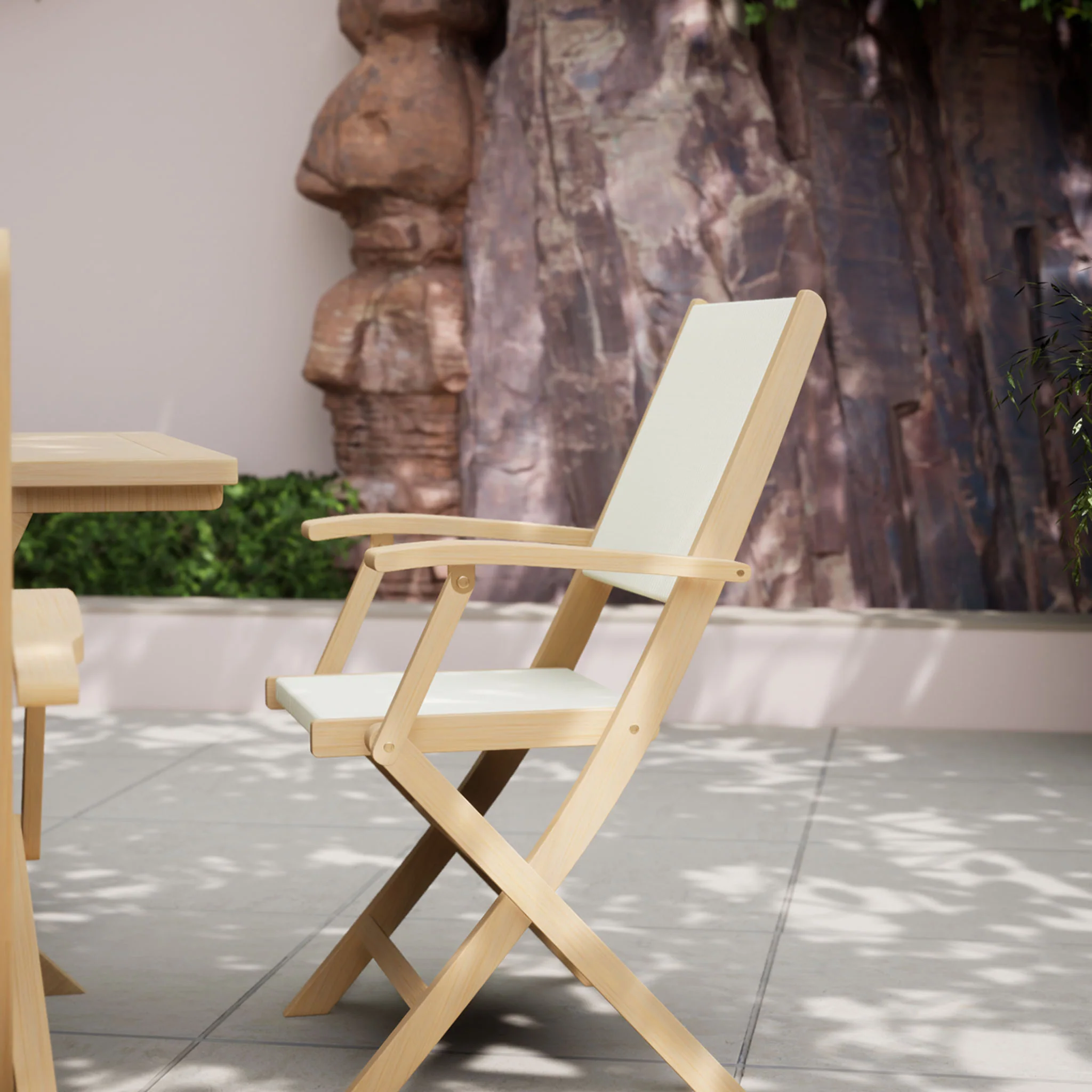 London FSC Acacia 4 Seater Square Folding Bistro Set with London Rope Folding Armchairs - Image 6