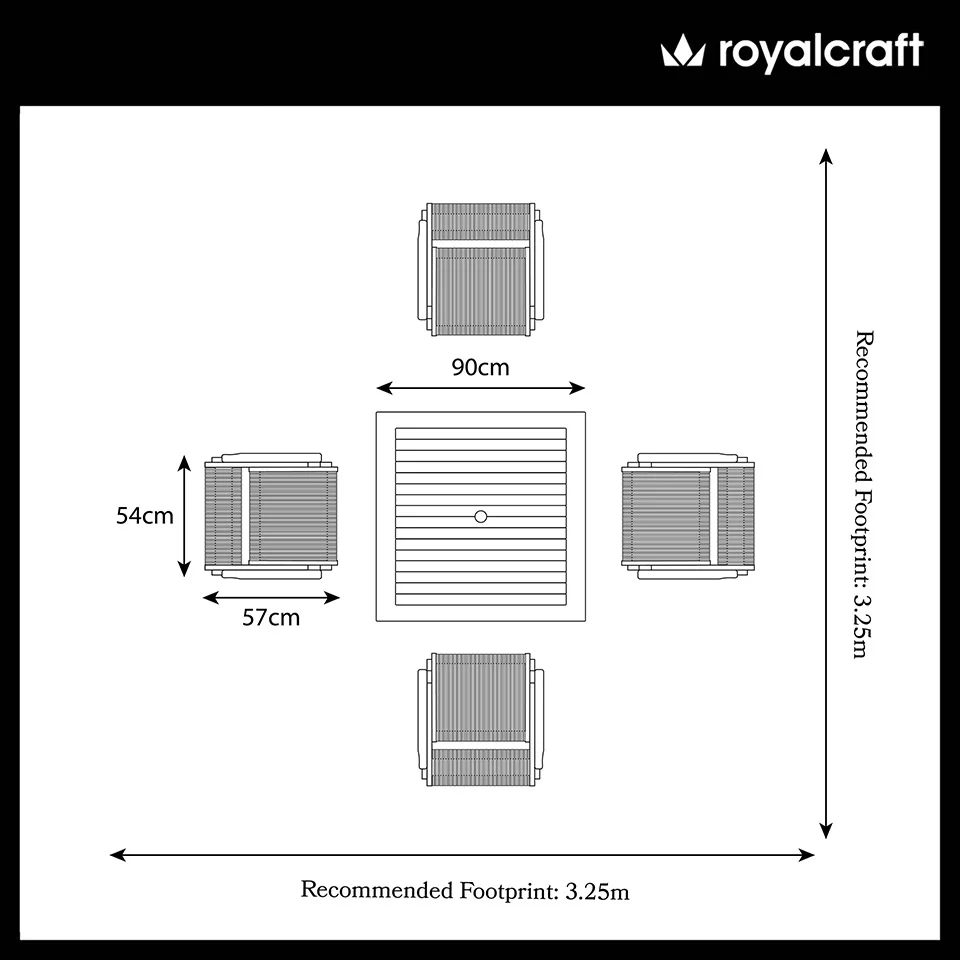 London FSC Acacia 4 Seater Square Folding Bistro Set with London Rope Folding Armchairs - Image 7
