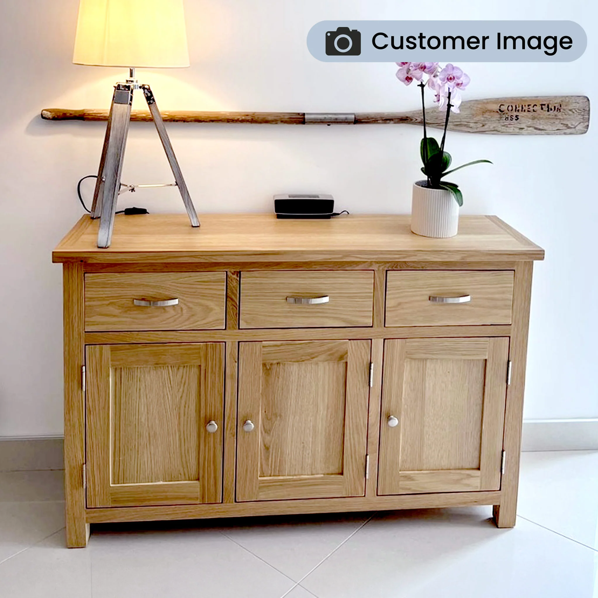 London Oak Large Sideboard - Image 4