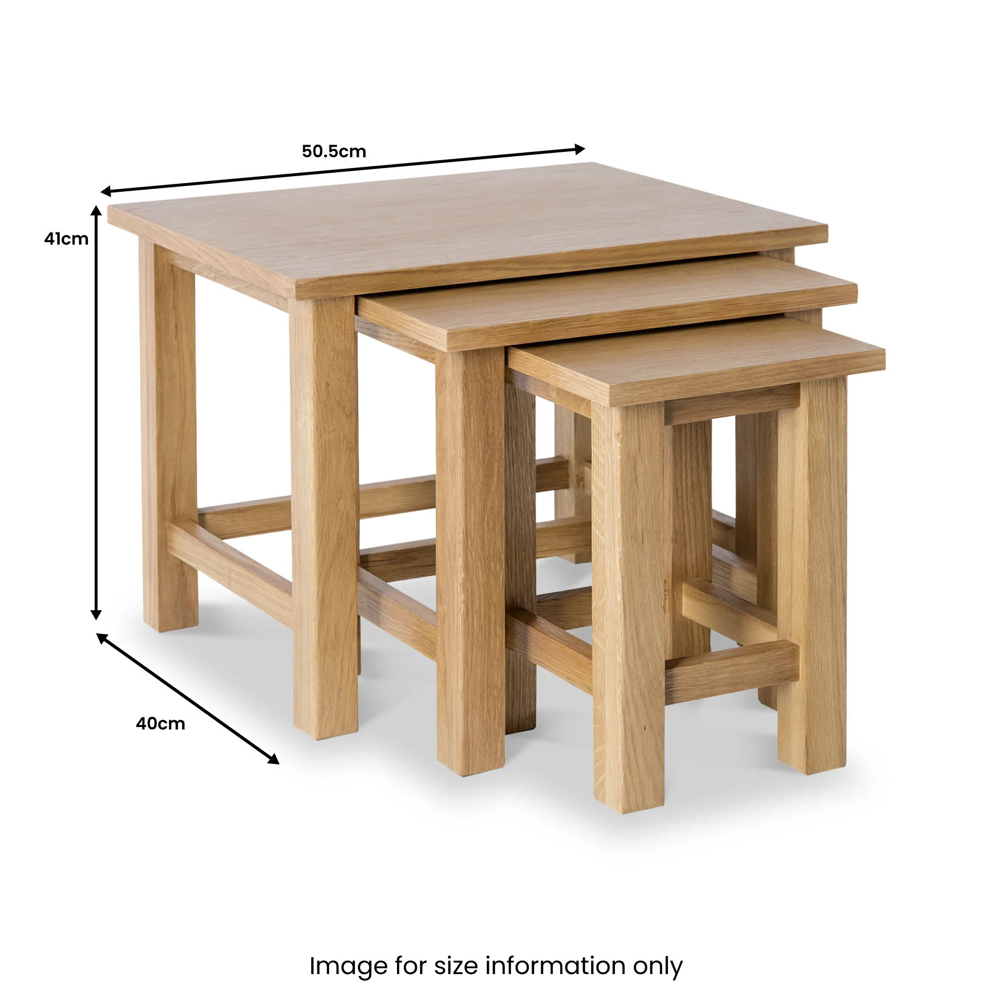 London Oak Nest of Tables - Image 6