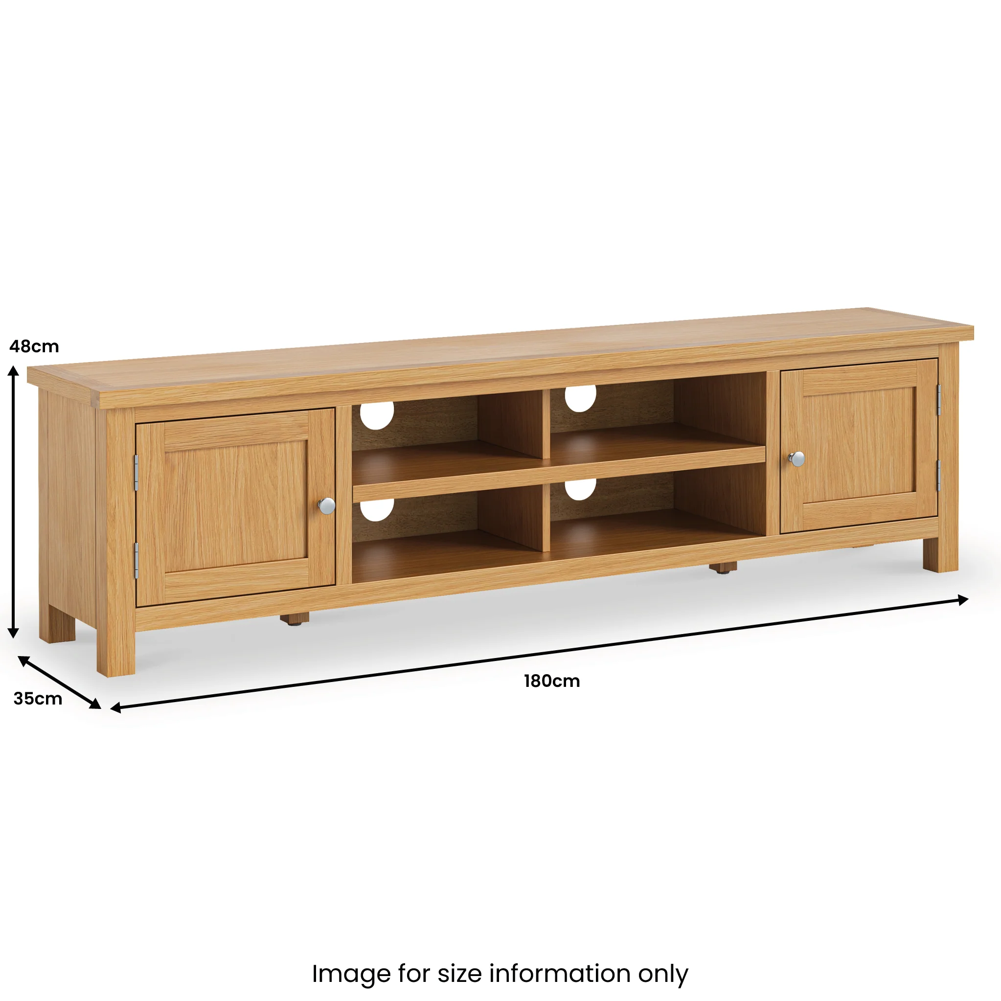 London Oak 180cm Extra Wide TV Stand - Image 10