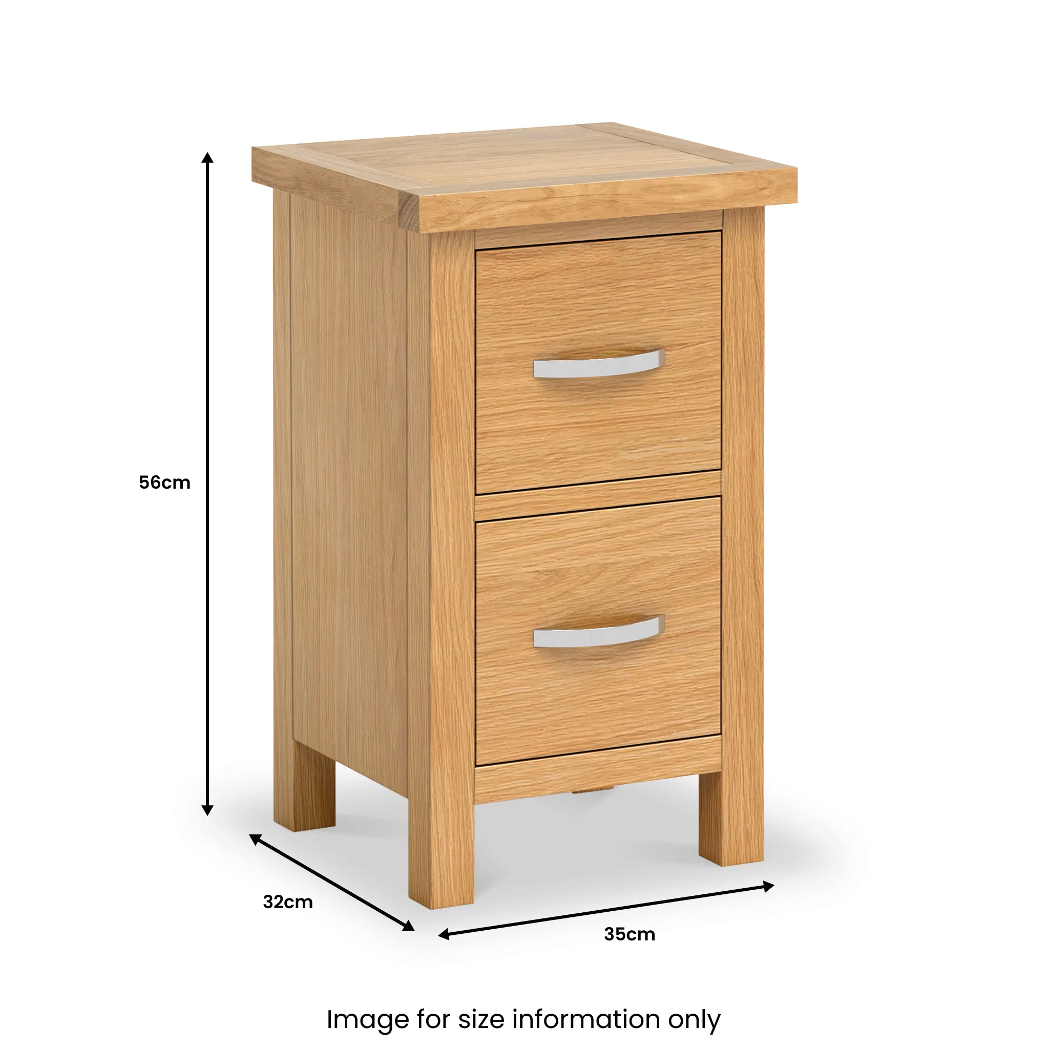 London Oak Slim Bedside Table - Image 10