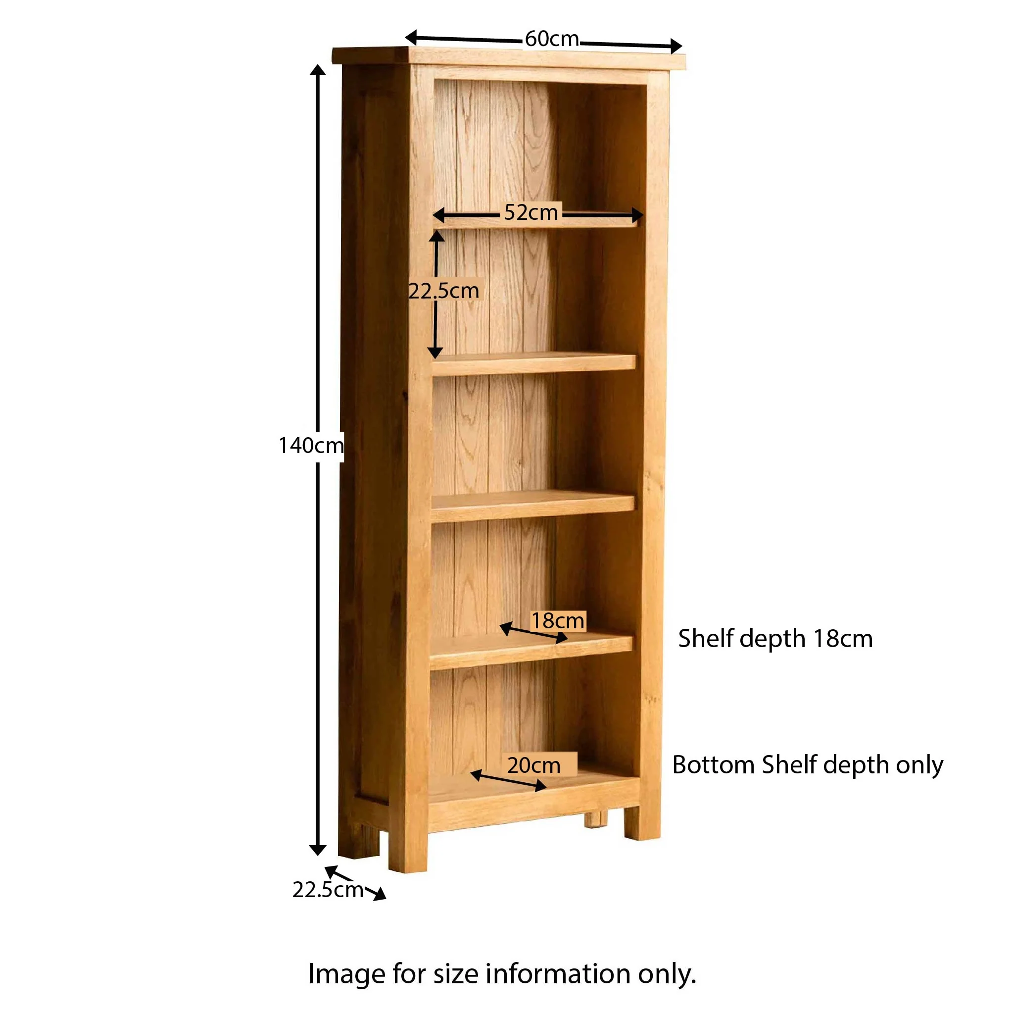London Oak Slim Bookcase - Image 15