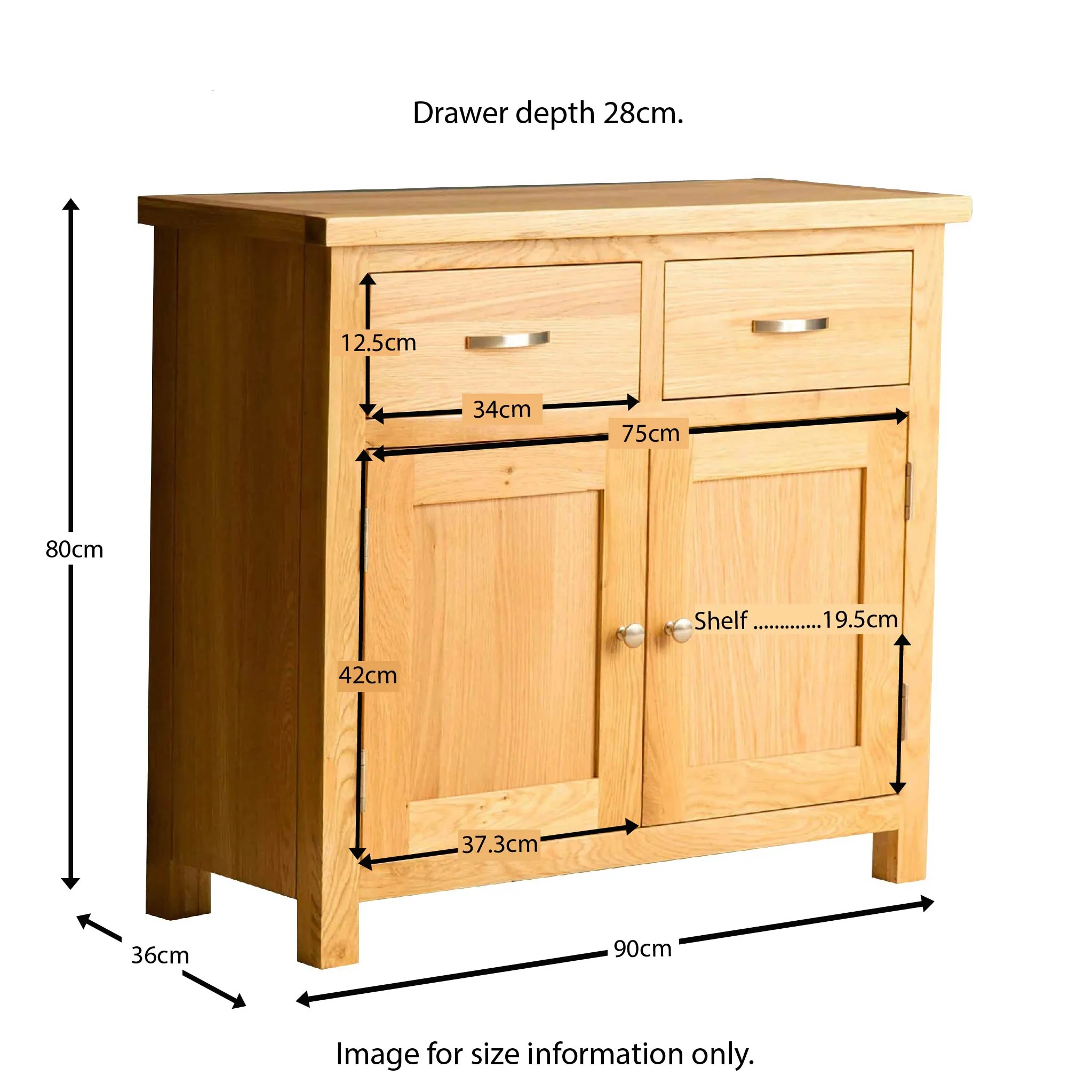 London Oak Small Sideboard - Image 26
