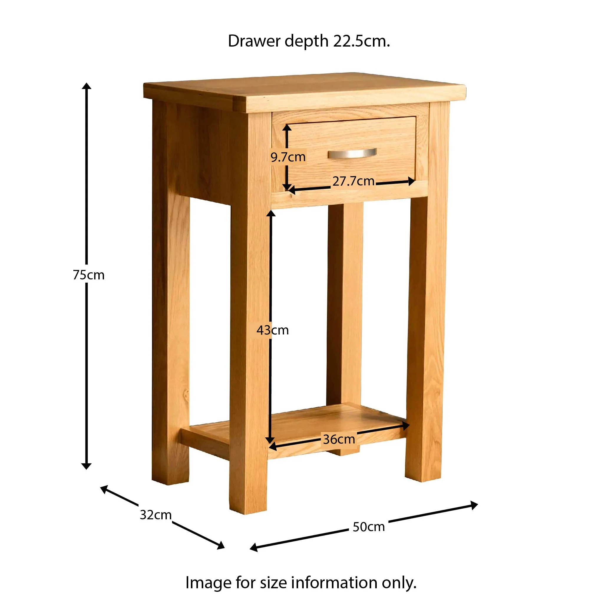 London Oak Telephone Table - Image 12
