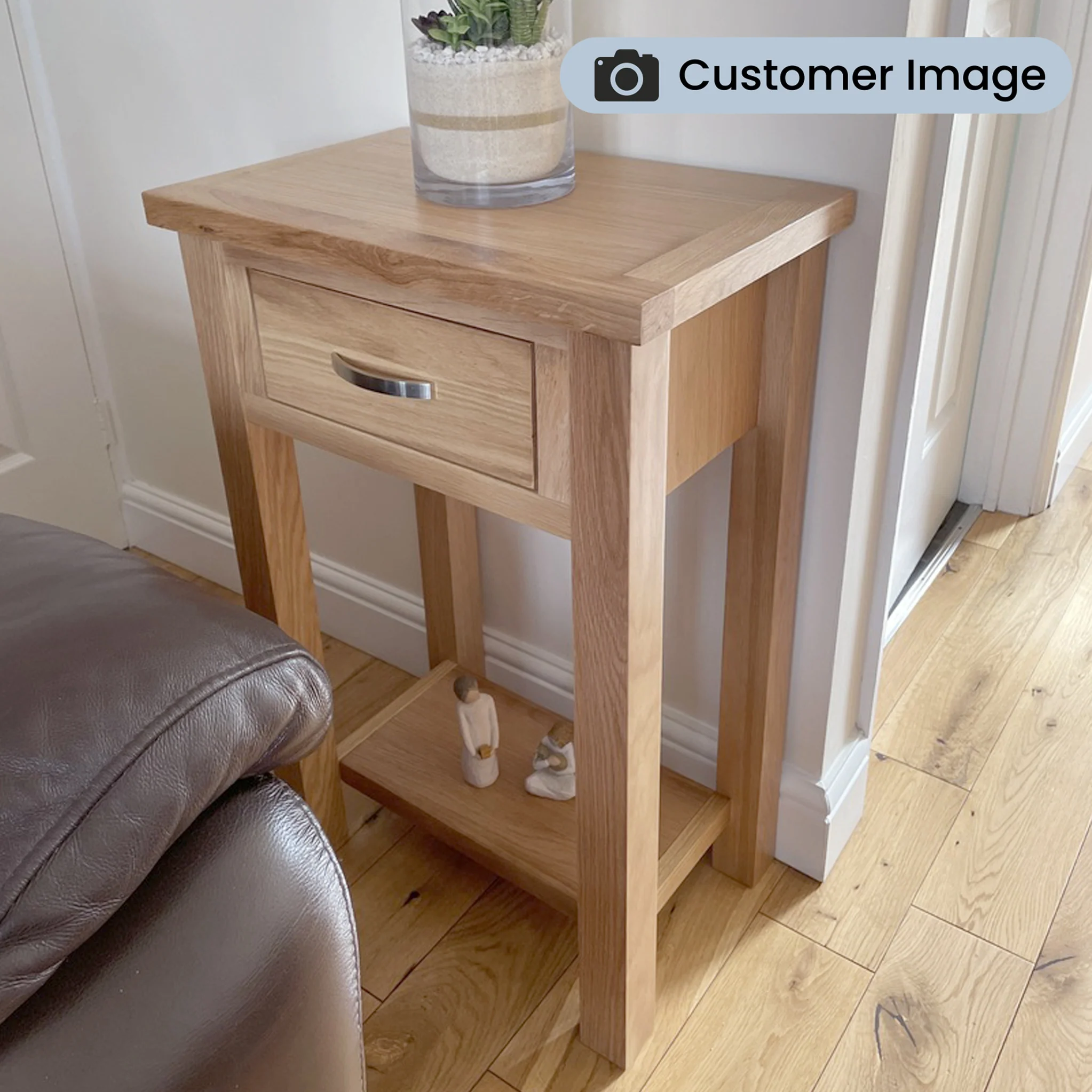 London Oak Telephone Table - Image 3
