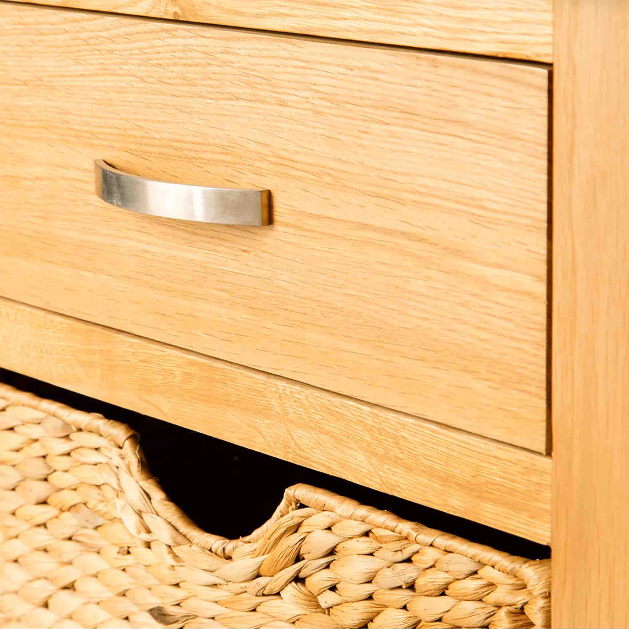 London Oak Telephone Table with Baskets - Image 5