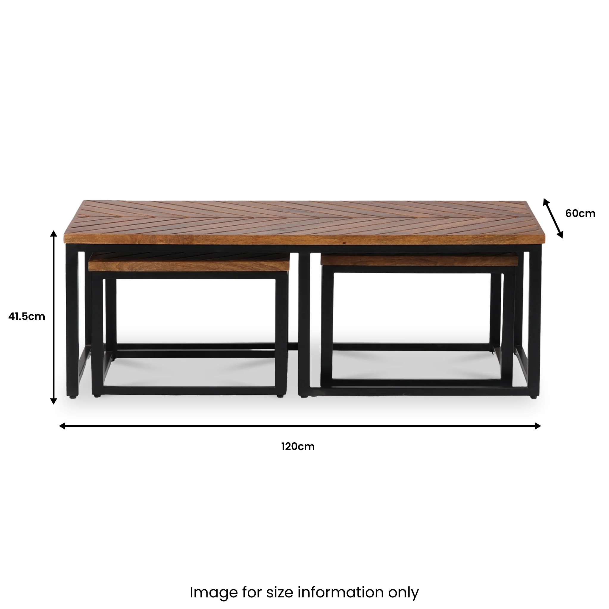 Loric Parquet Mango Wood Coffee Table - Image 7