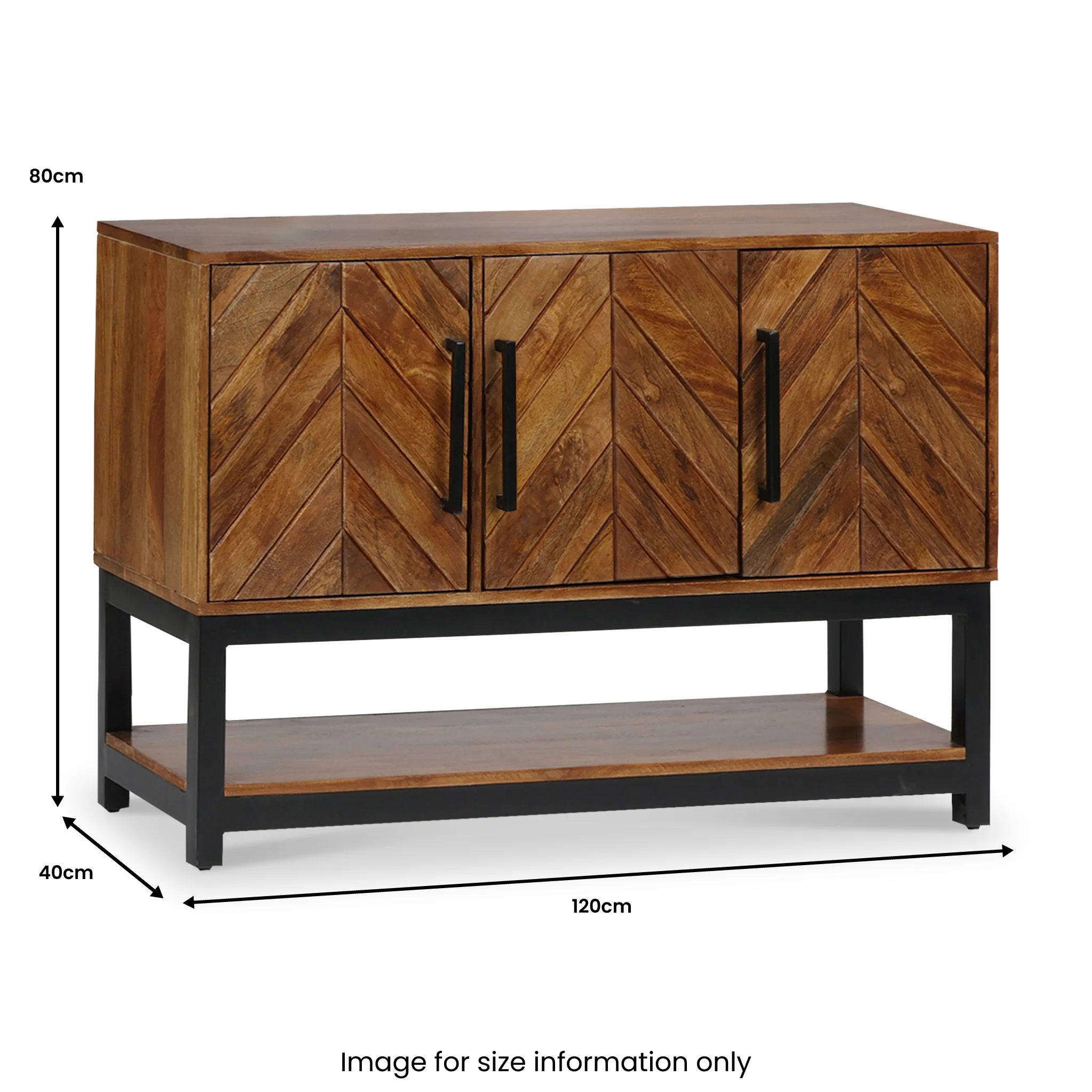 Loric Parquet Mango Wood Console Table - Image 4