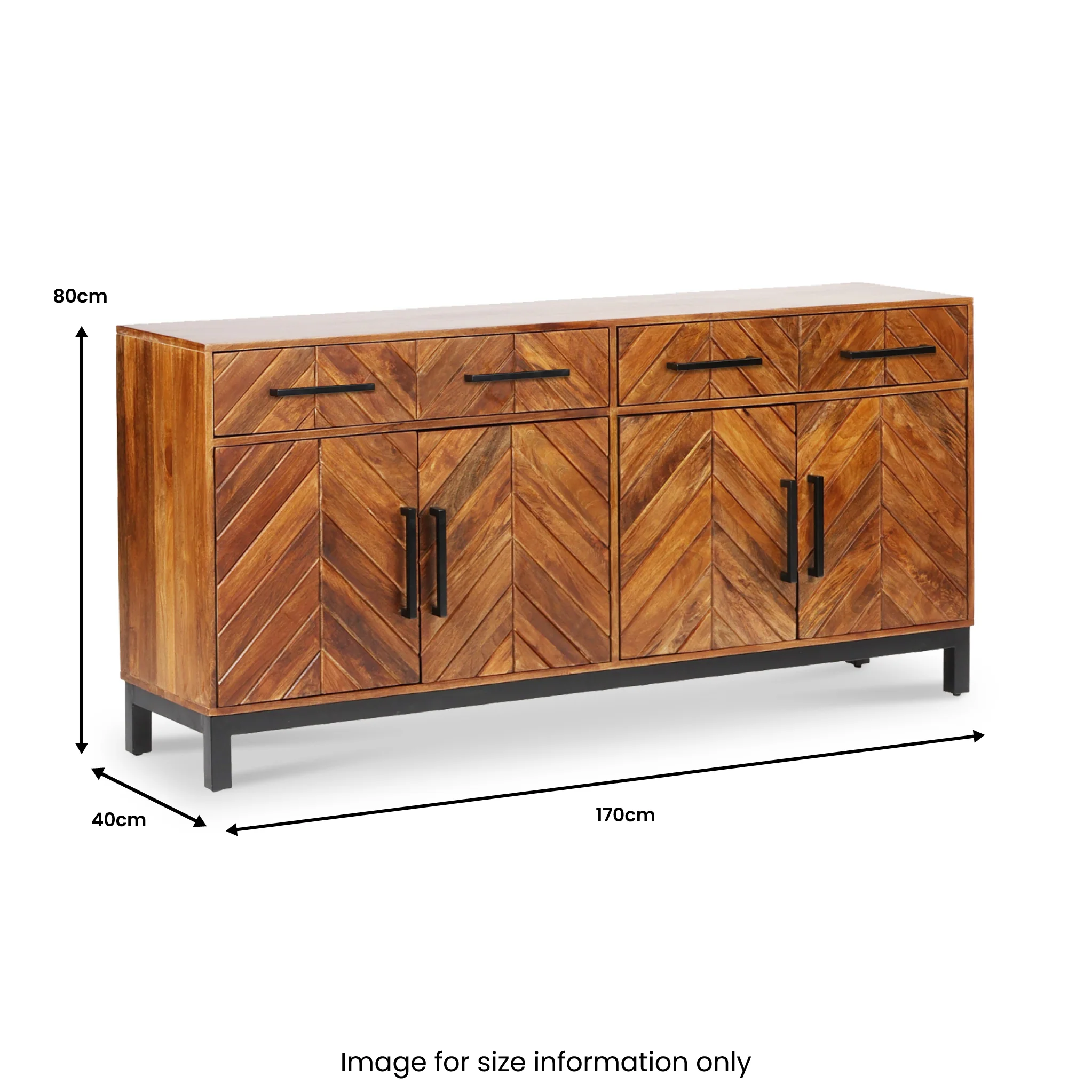 Loric Parquet Mango Wood Large Sideboard - Image 8