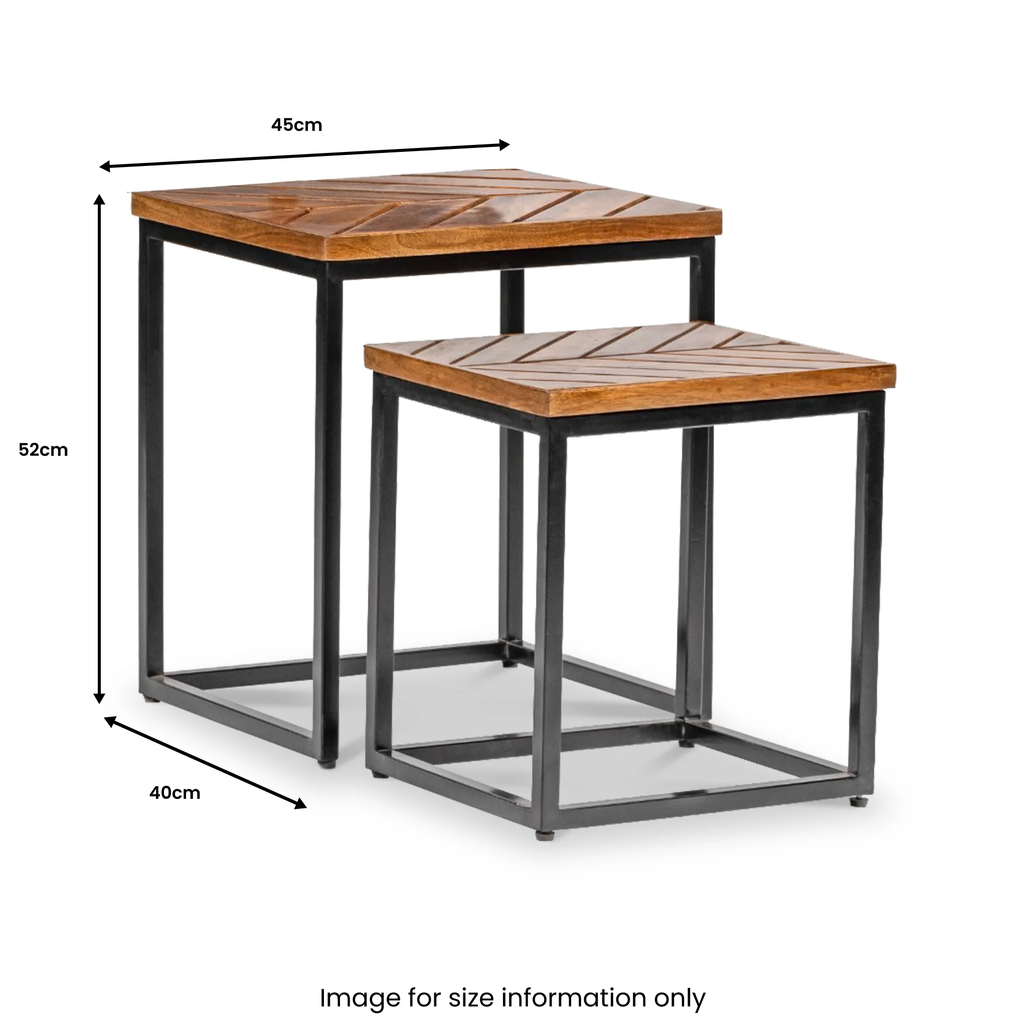 Loric Parquet Mango Wood Nest Of Tables - Image 5
