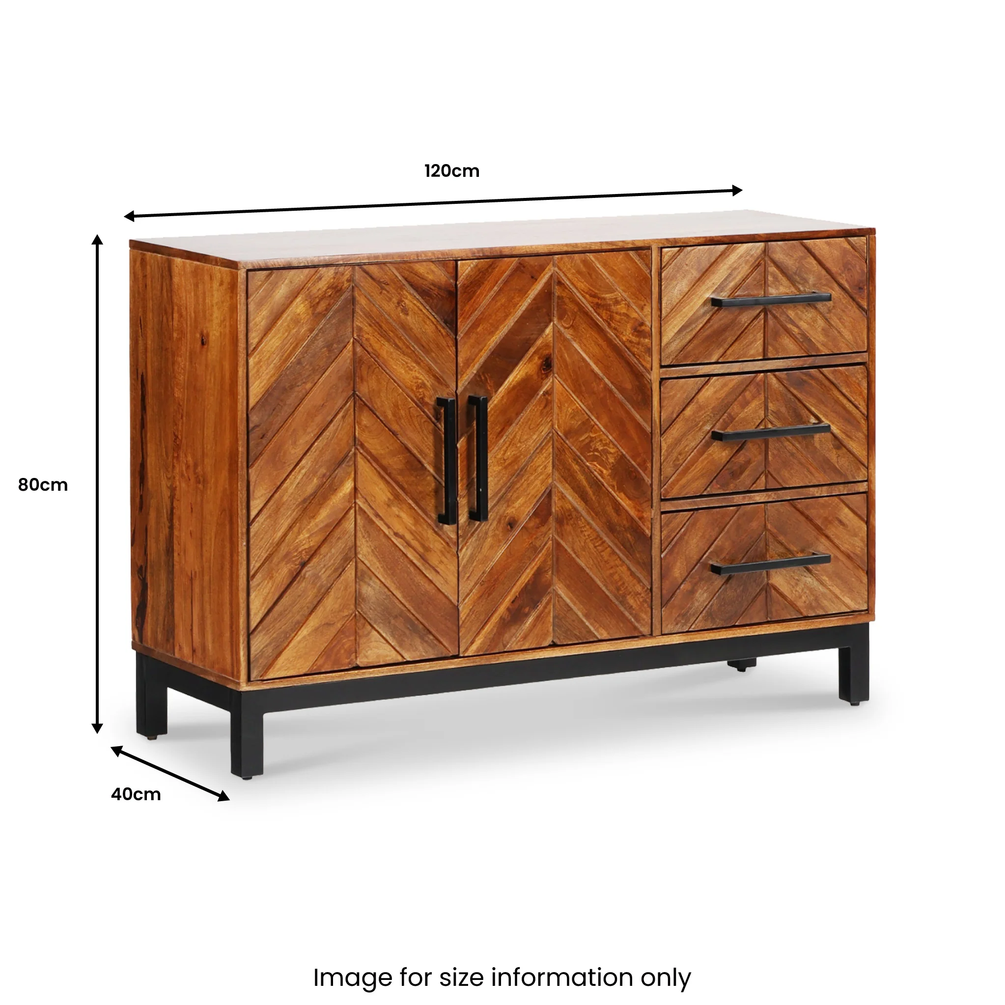 Loric Parquet Mango Wood Small Sideboard - Image 8