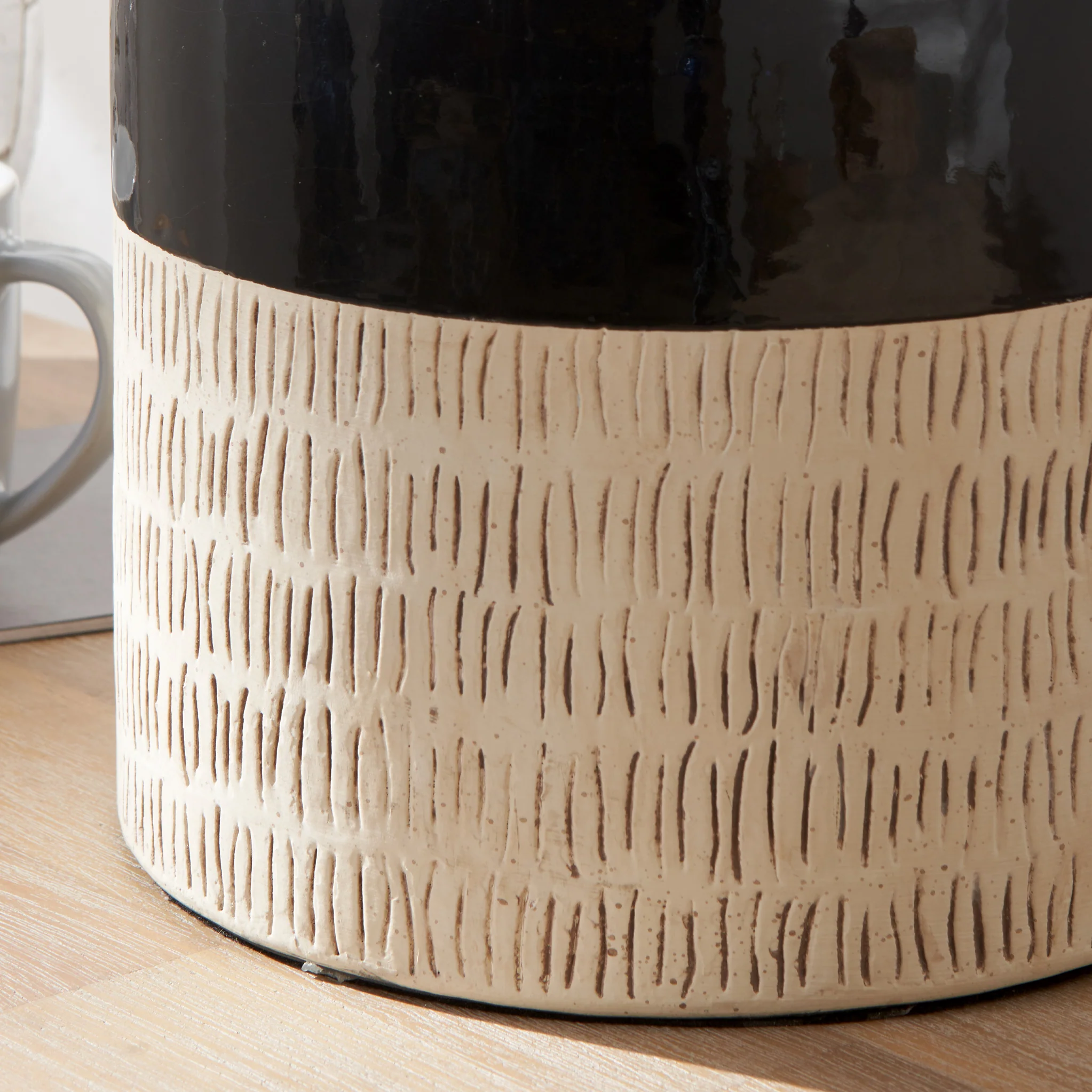 Lotta Black and Natural Stoneware Table Lamp - Image 6