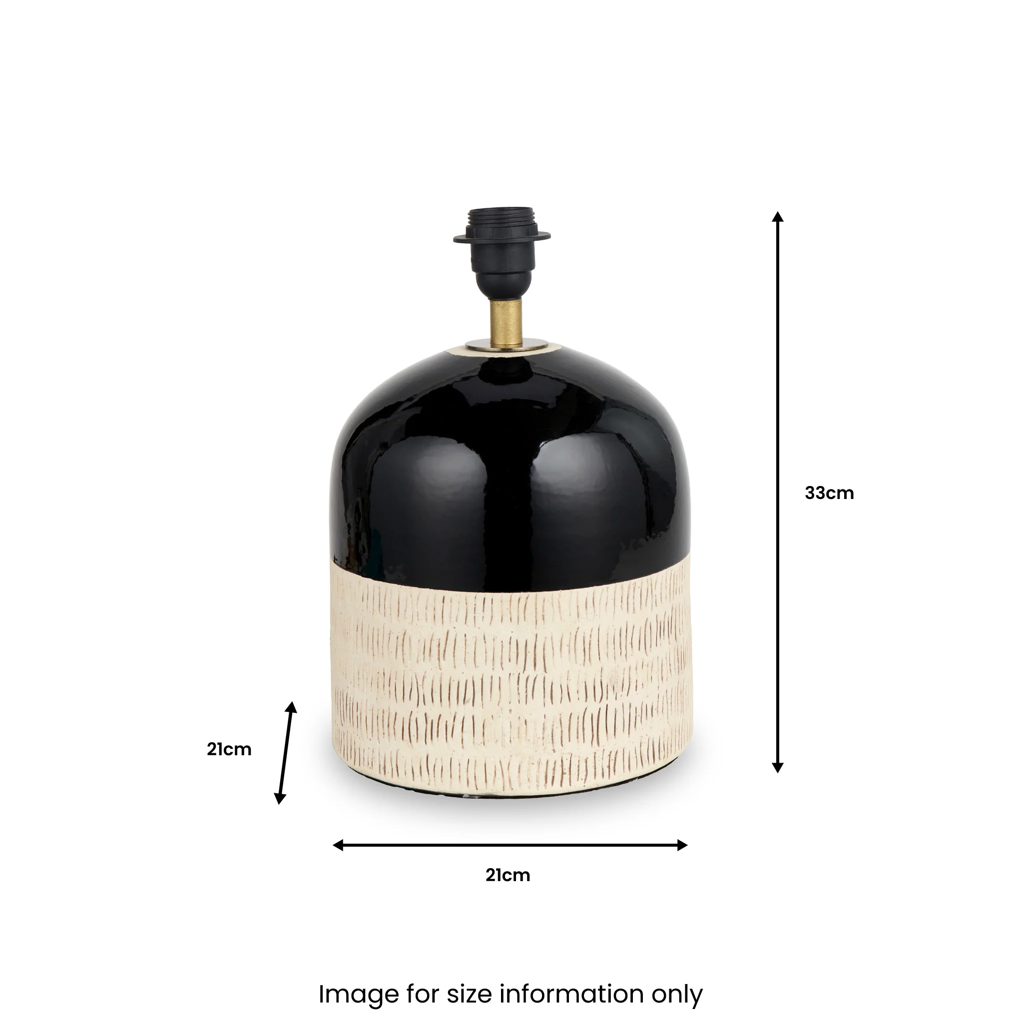 Lotta Black and Natural Stoneware Table Lamp - Image 8