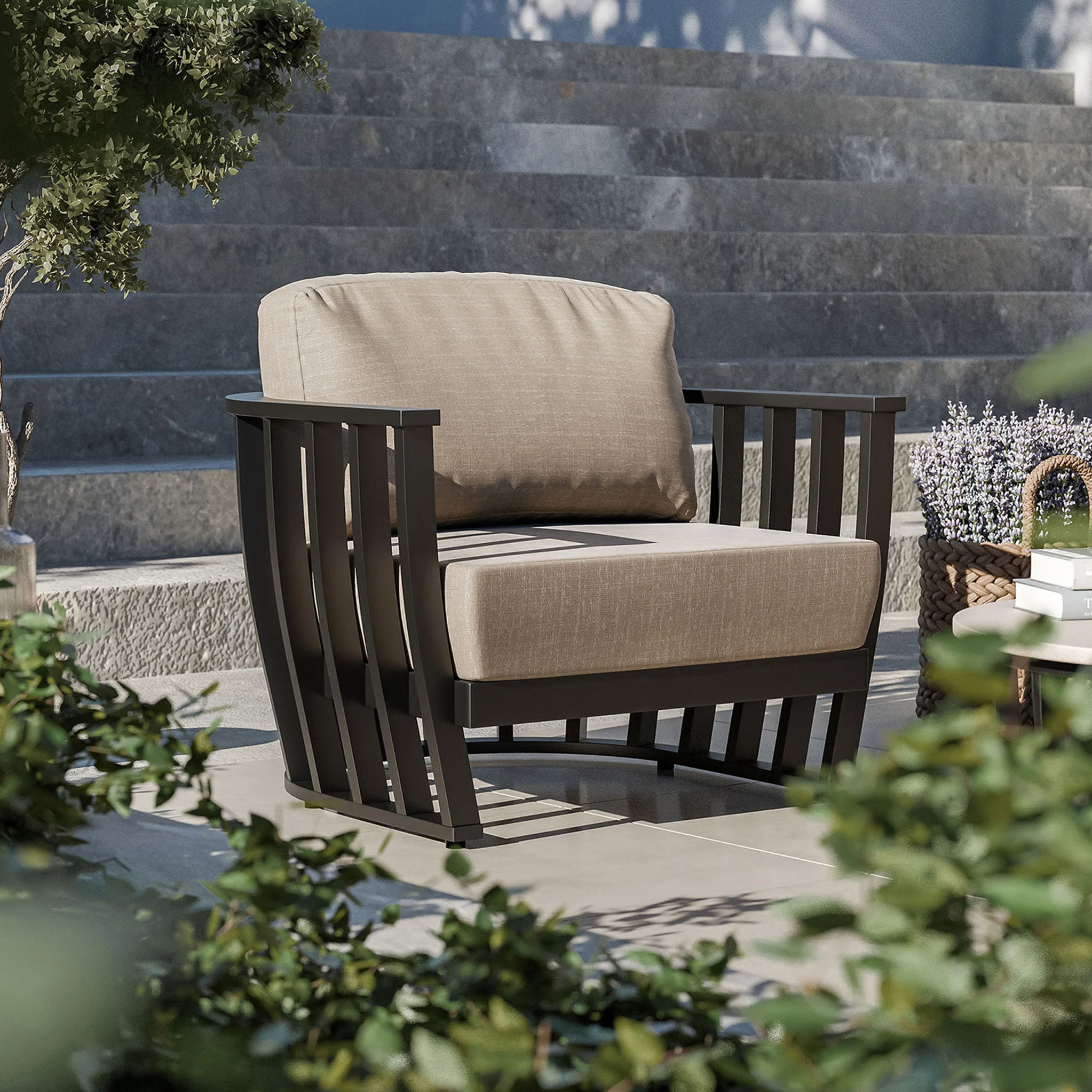 Lucca 5 Seater Lounging Set with Coffee Table - Image 4