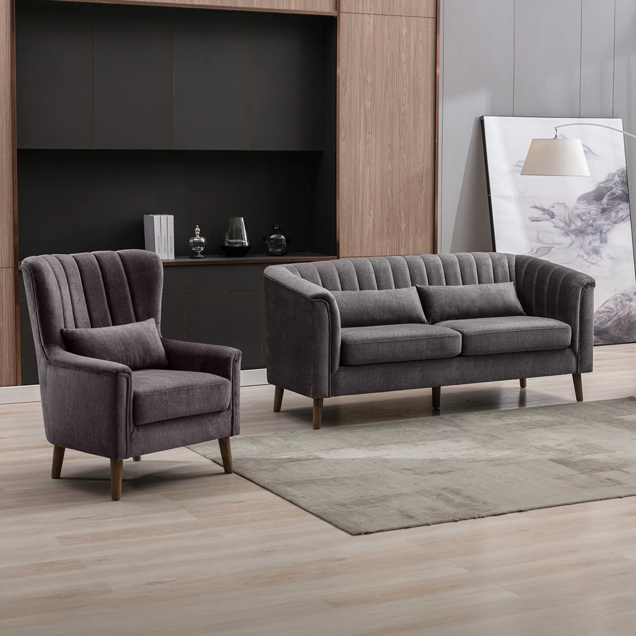 Lucille Velvet 3 Seater Sofa - Image 5
