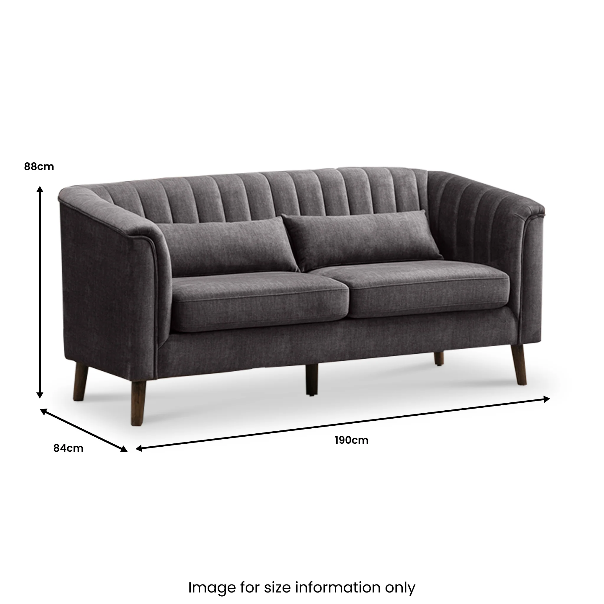 Lucille Velvet 3 Seater Sofa - Image 6
