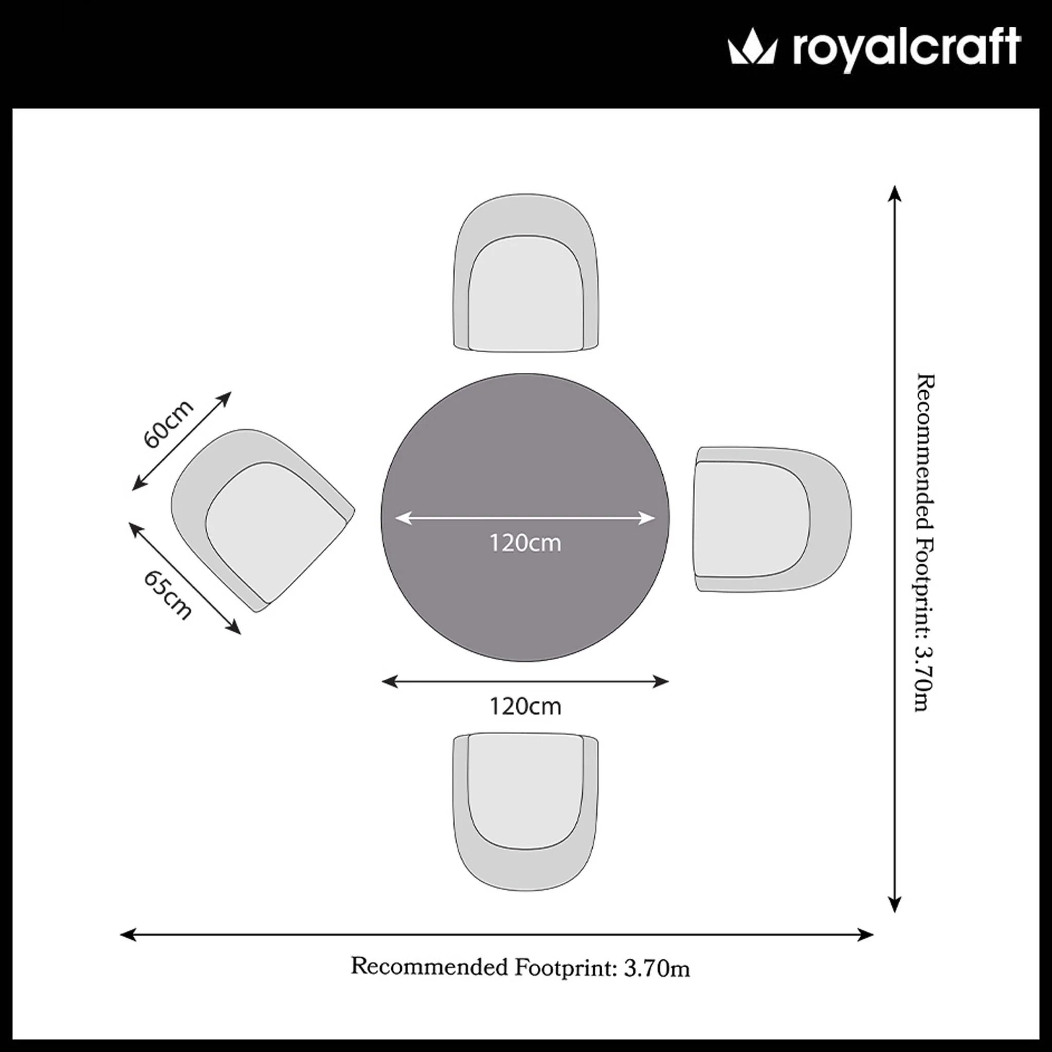 Luna 4 Seater Round Concrete Dining Set with Sol Rattan Dining Chairs - Image 8