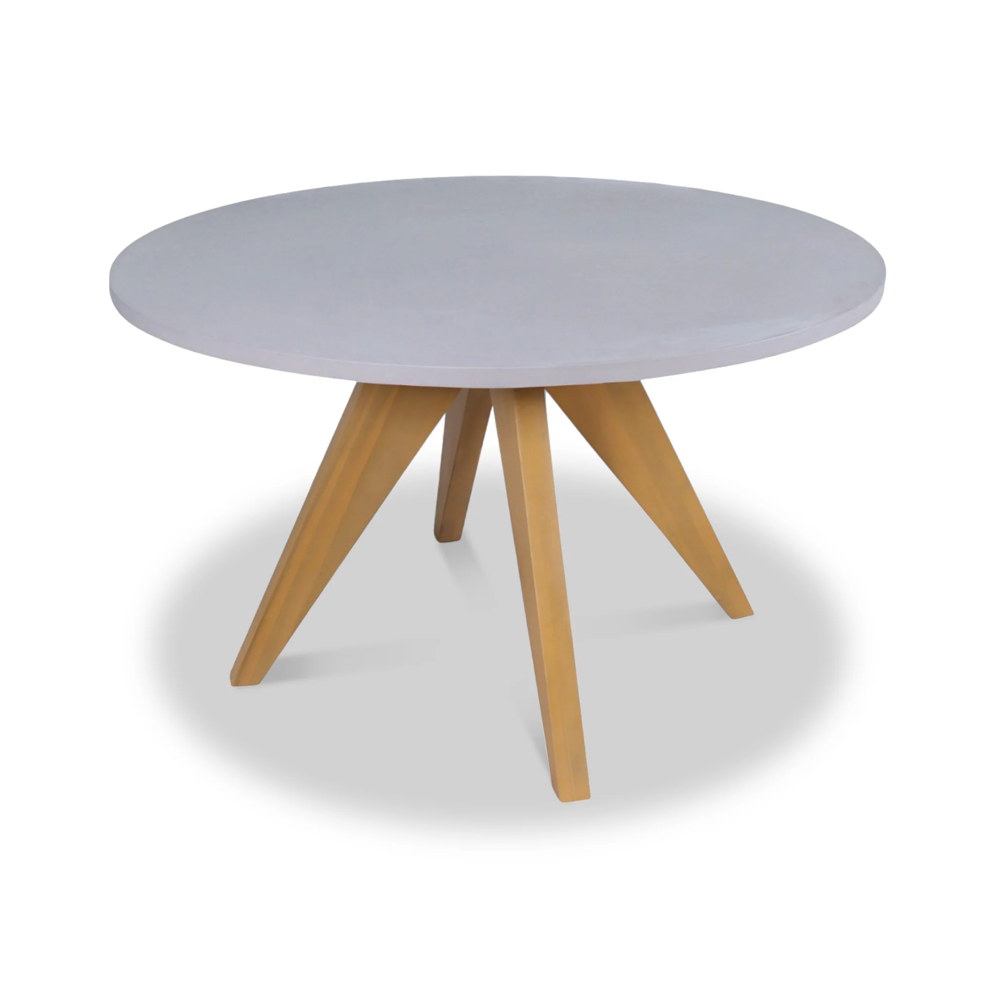 Luna 6 Seater Round Concrete Dining Set with Sol Rattan Dining Chairs - Image 5