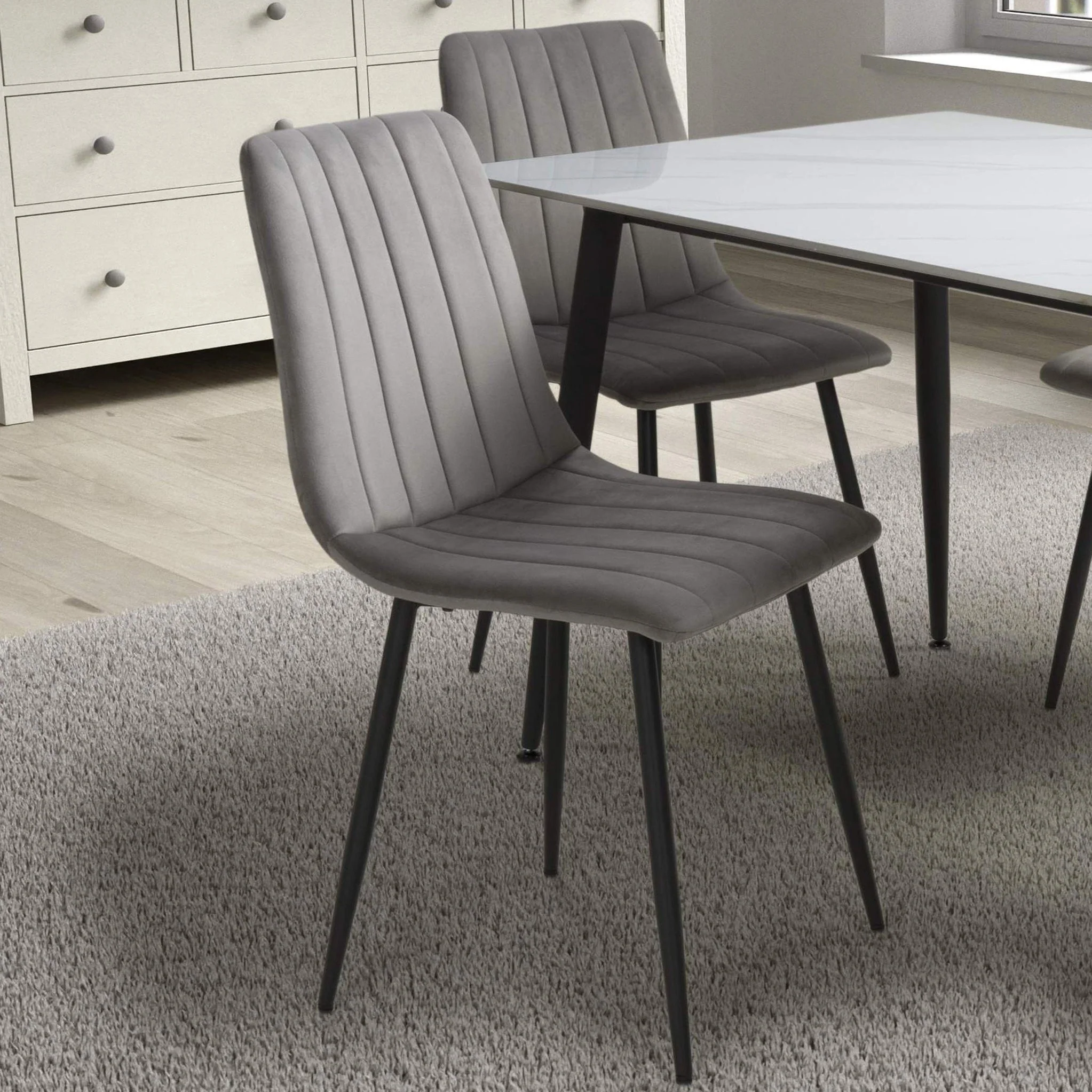 Luna Brushed Velvet Dining Chair - Image 2