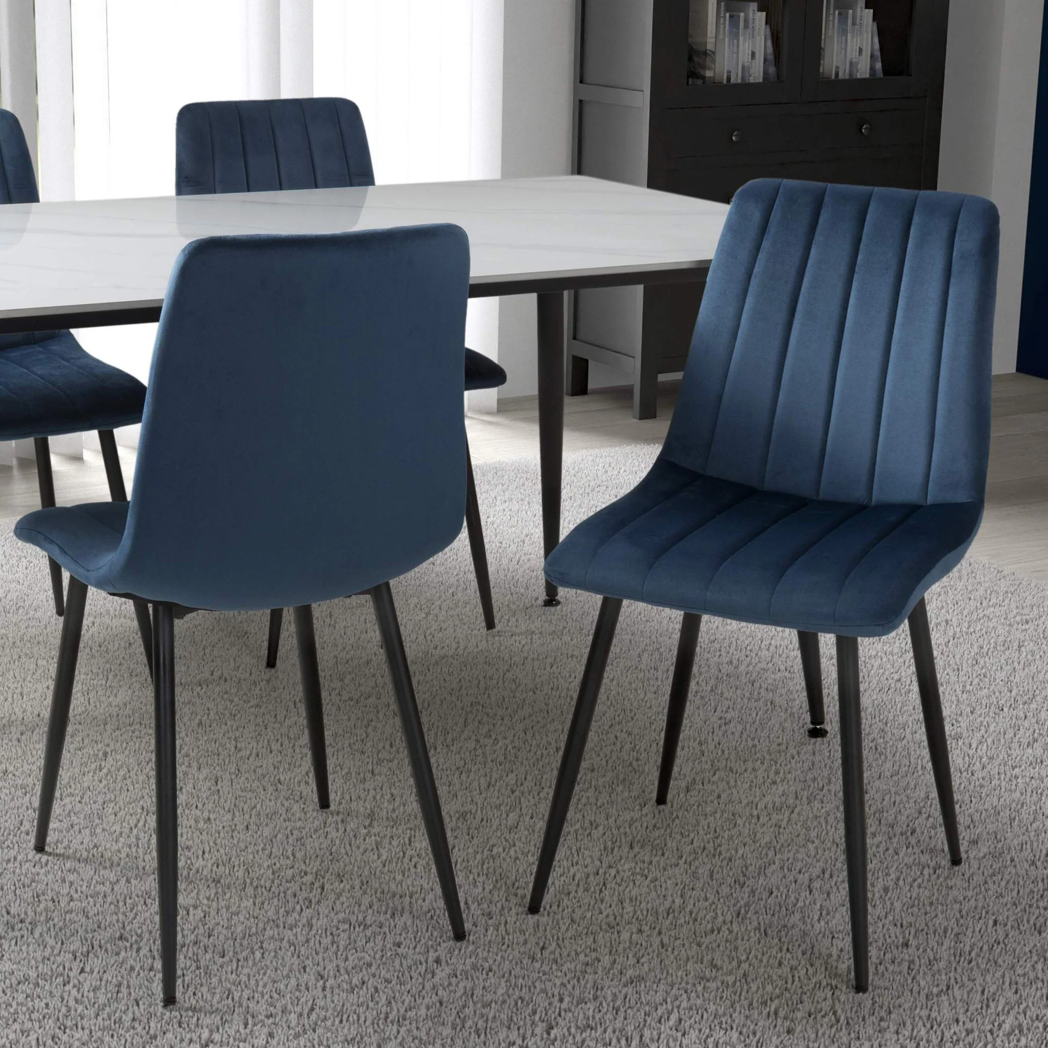 Luna Brushed Velvet Dining Chair - Image 9