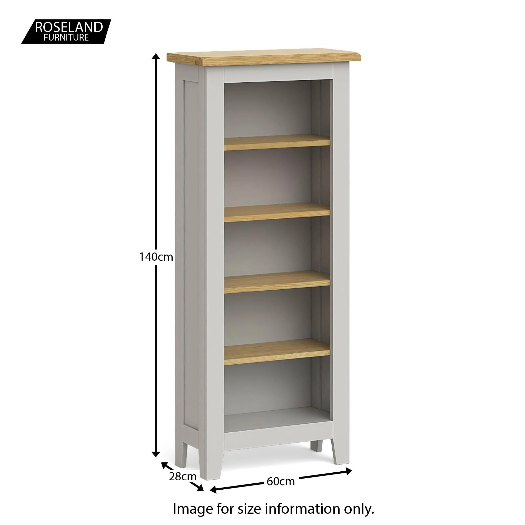 Lundy Grey Narrow Bookcase - Image 6