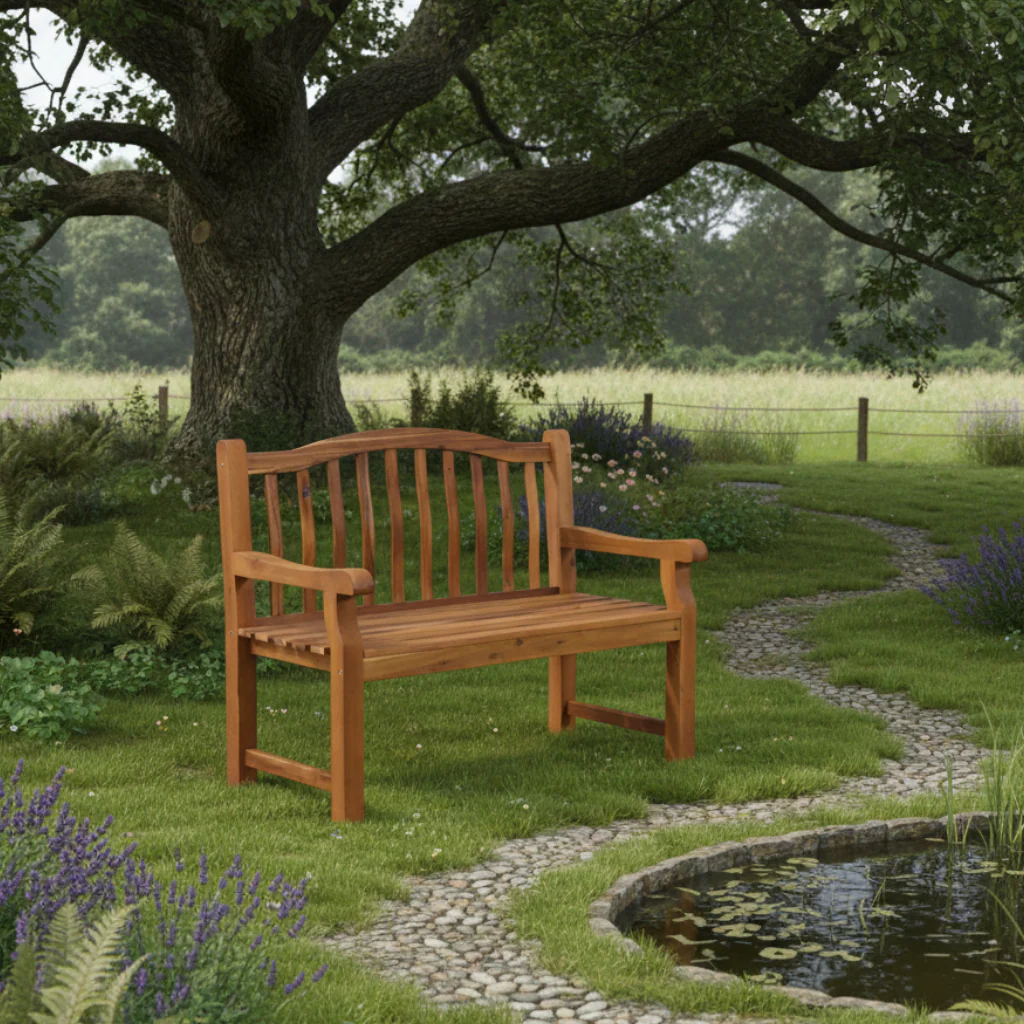 Lytham FSC Acacia 2 Seater Garden Bench - Image 5