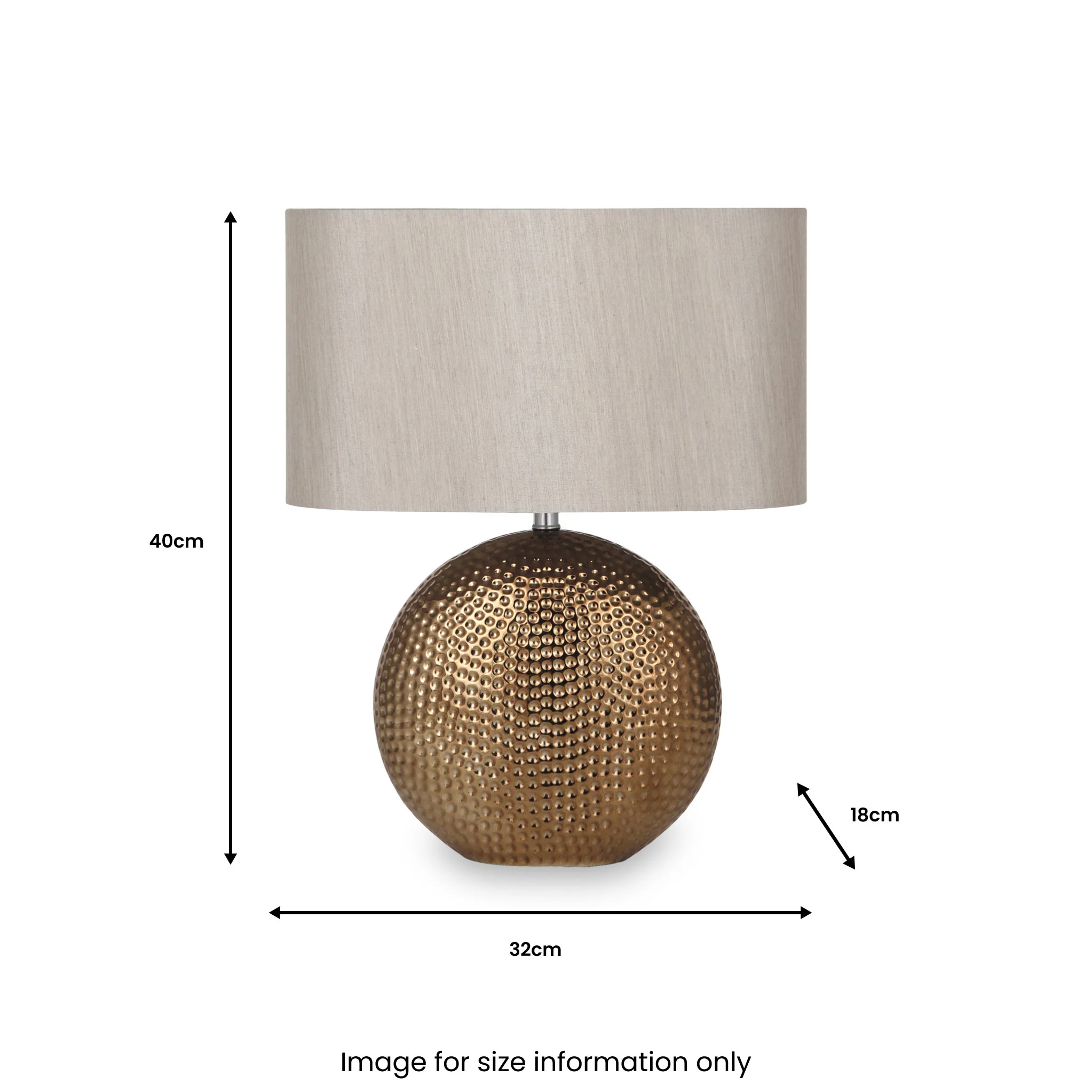Mabel Bronze Dot Textured Ceramic Table Lamp - Image 3