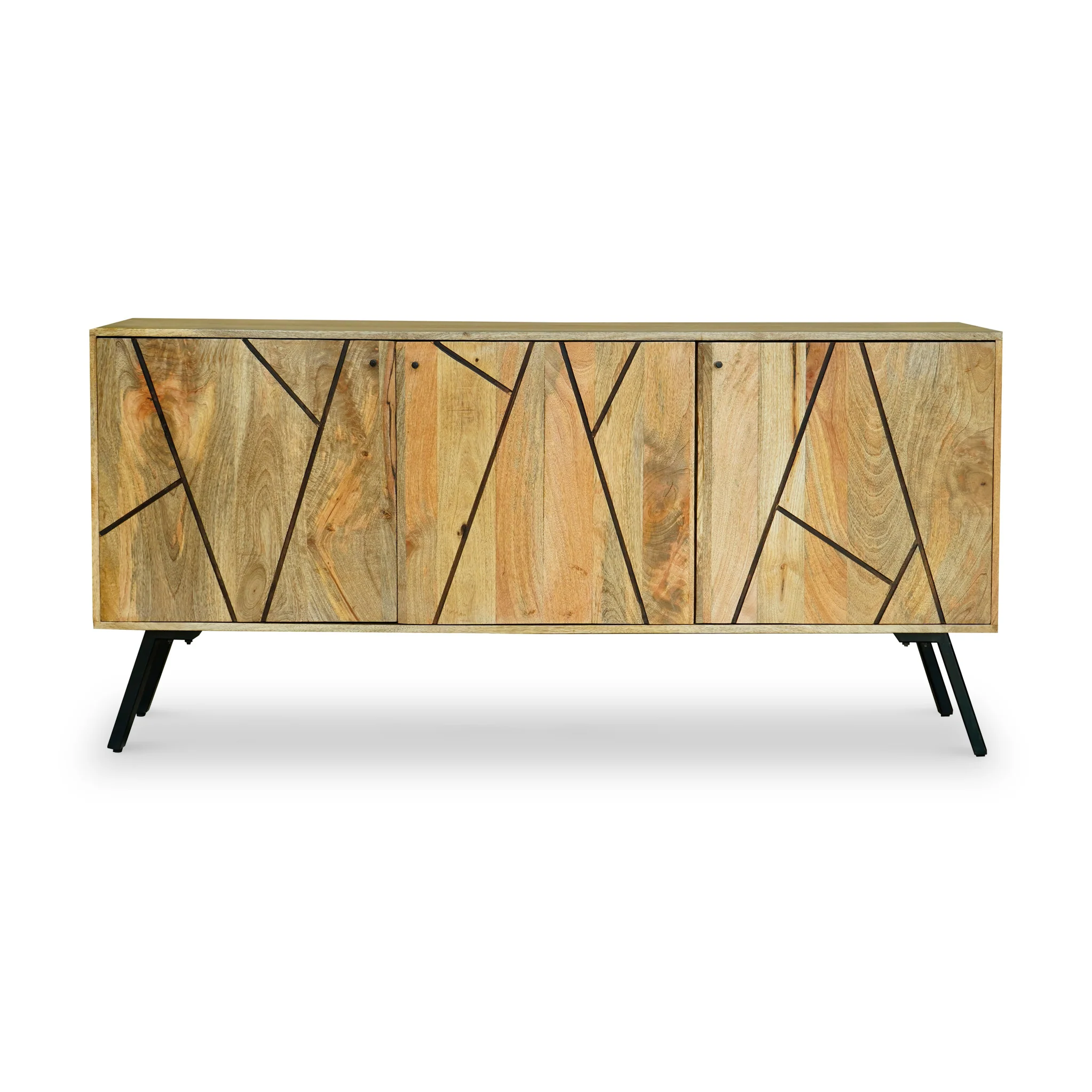 Maddox Grooved Mango Wood 3 Door Sideboard - Image 3