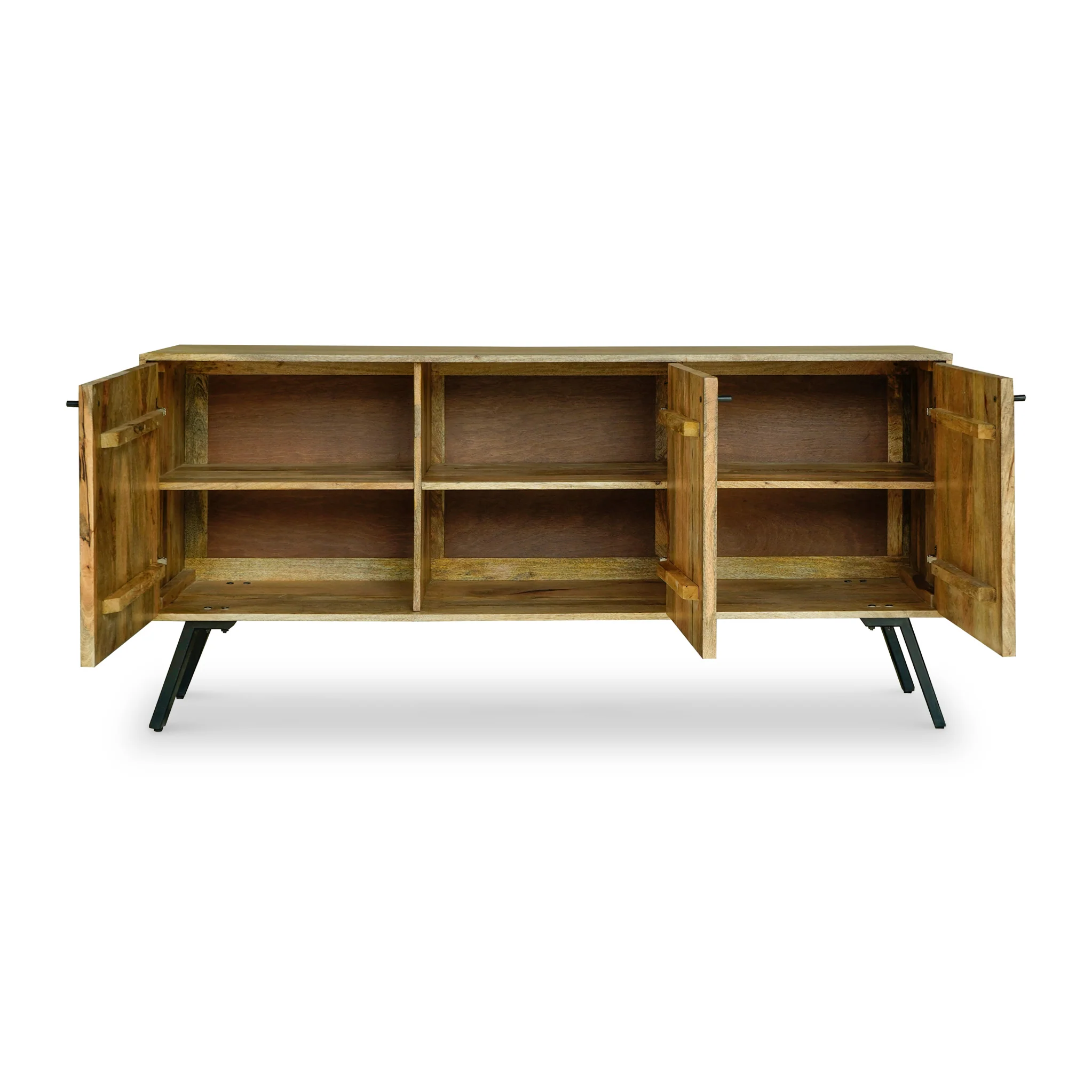 Maddox Grooved Mango Wood 3 Door Sideboard - Image 4