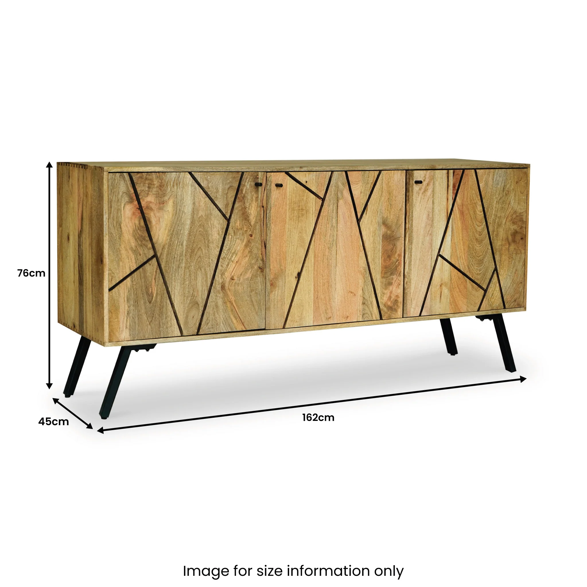 Maddox Grooved Mango Wood 3 Door Sideboard - Image 7