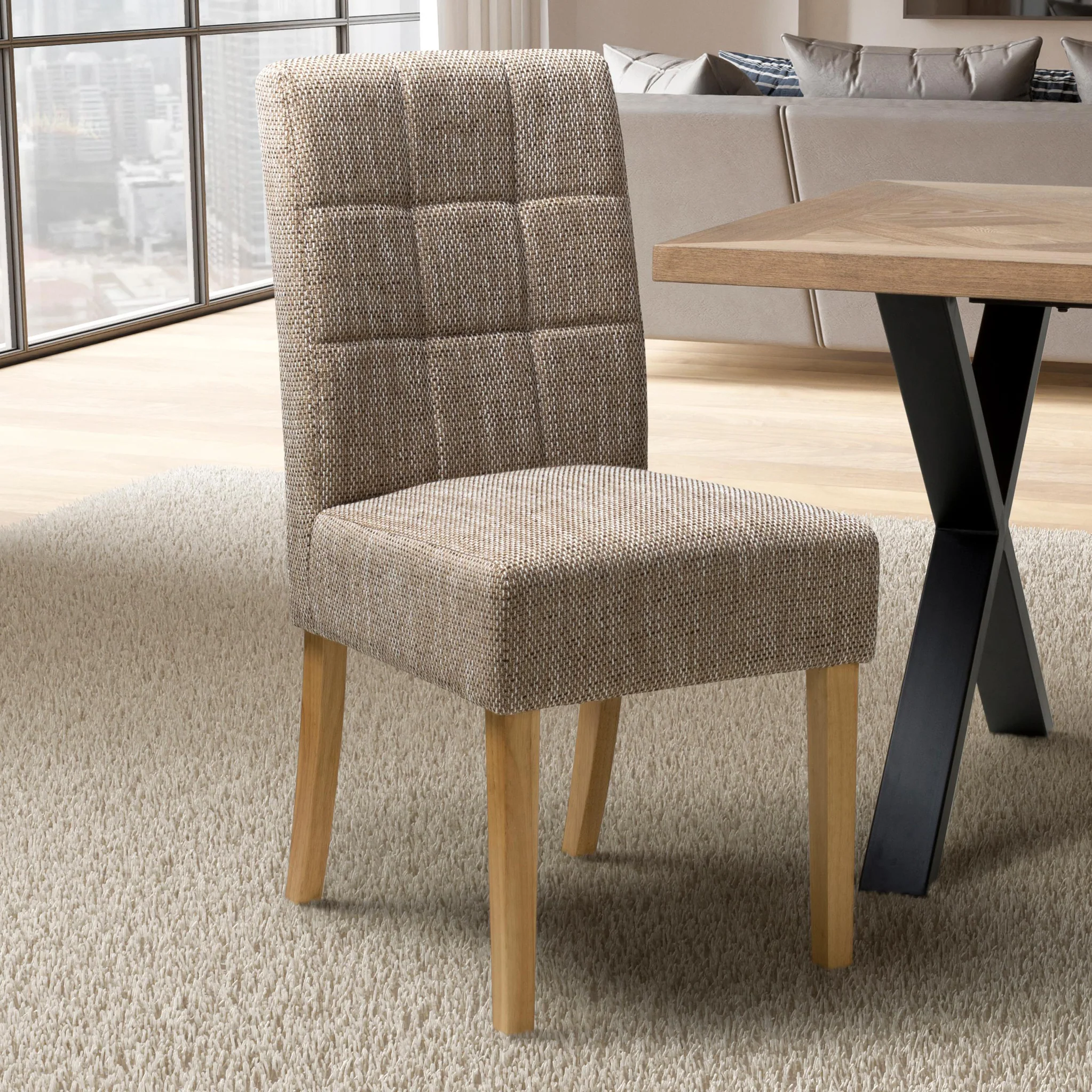 Madoc Waffle Stitch Dining Chair - Image 2