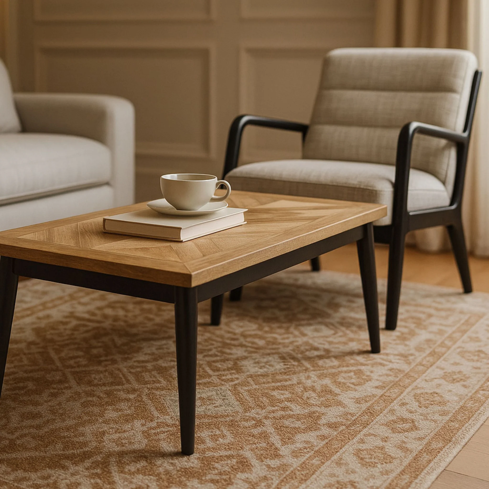 Maeko Parquet Mango Wood Coffee Table - Image 2