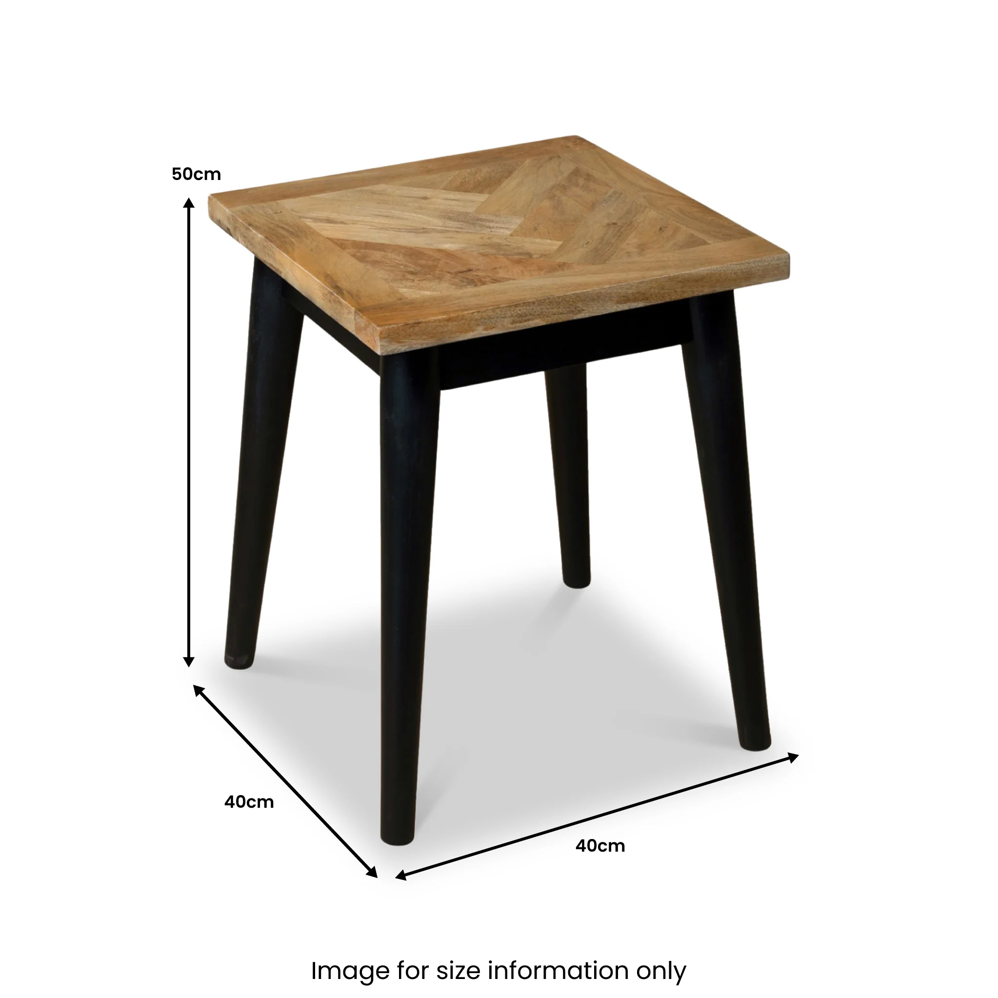 Maeko Parquet Mango Wood Lamp Table - Image 5