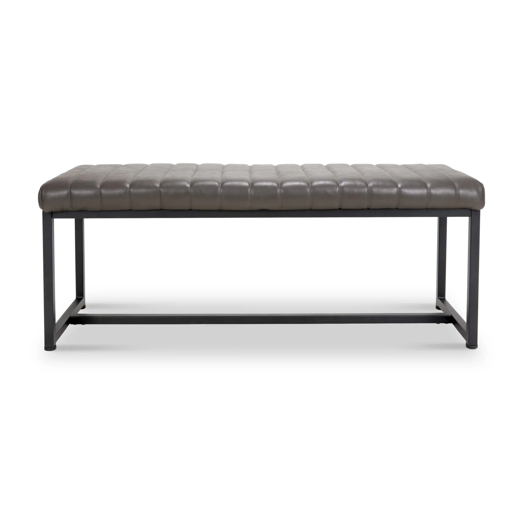 Maelis Grey Faux Leather Dining Bench - Image 3