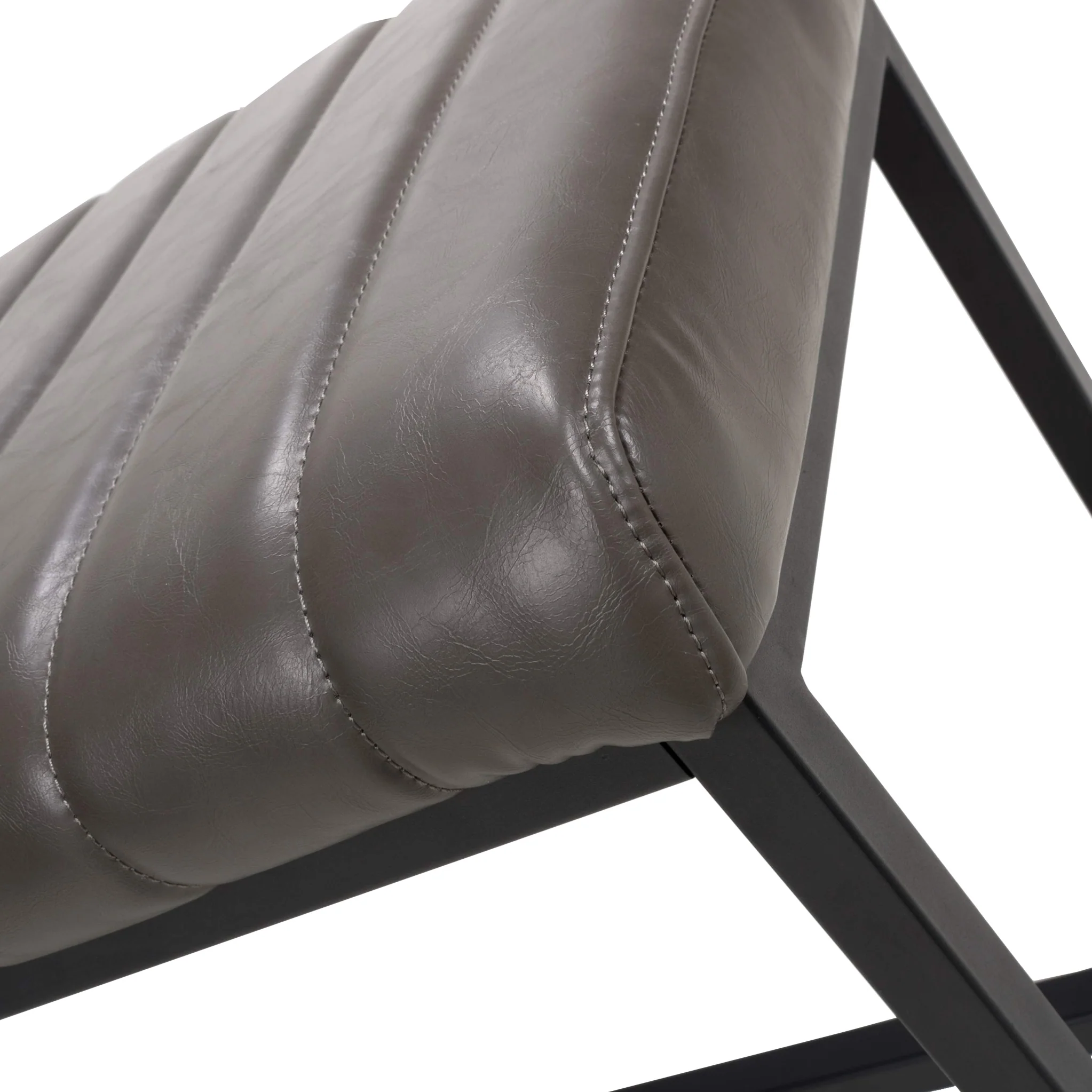 Maelis Grey Faux Leather Dining Bench - Image 4