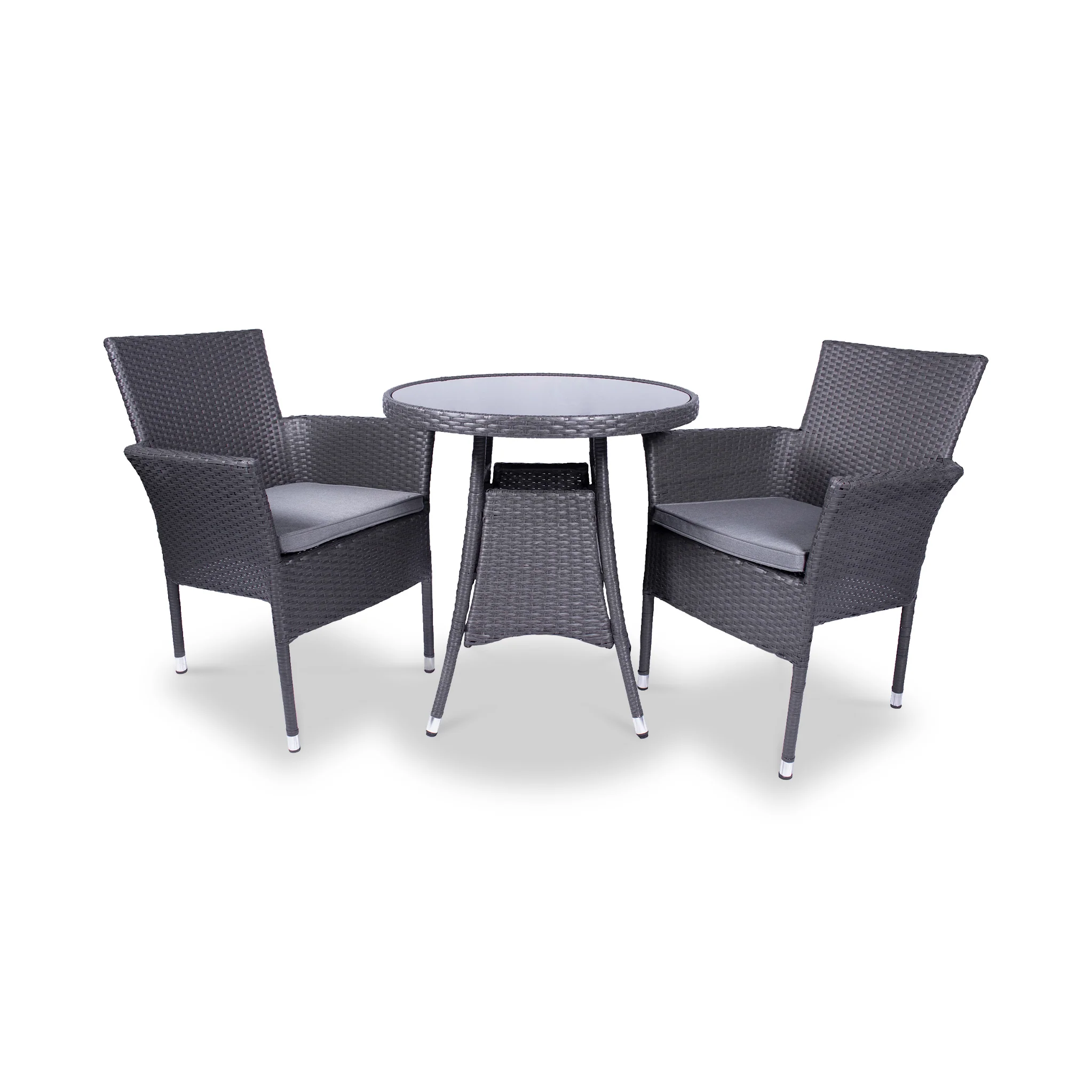 Malaga 2 Seat Deluxe Stacking Rattan Bistro Set - Image 3