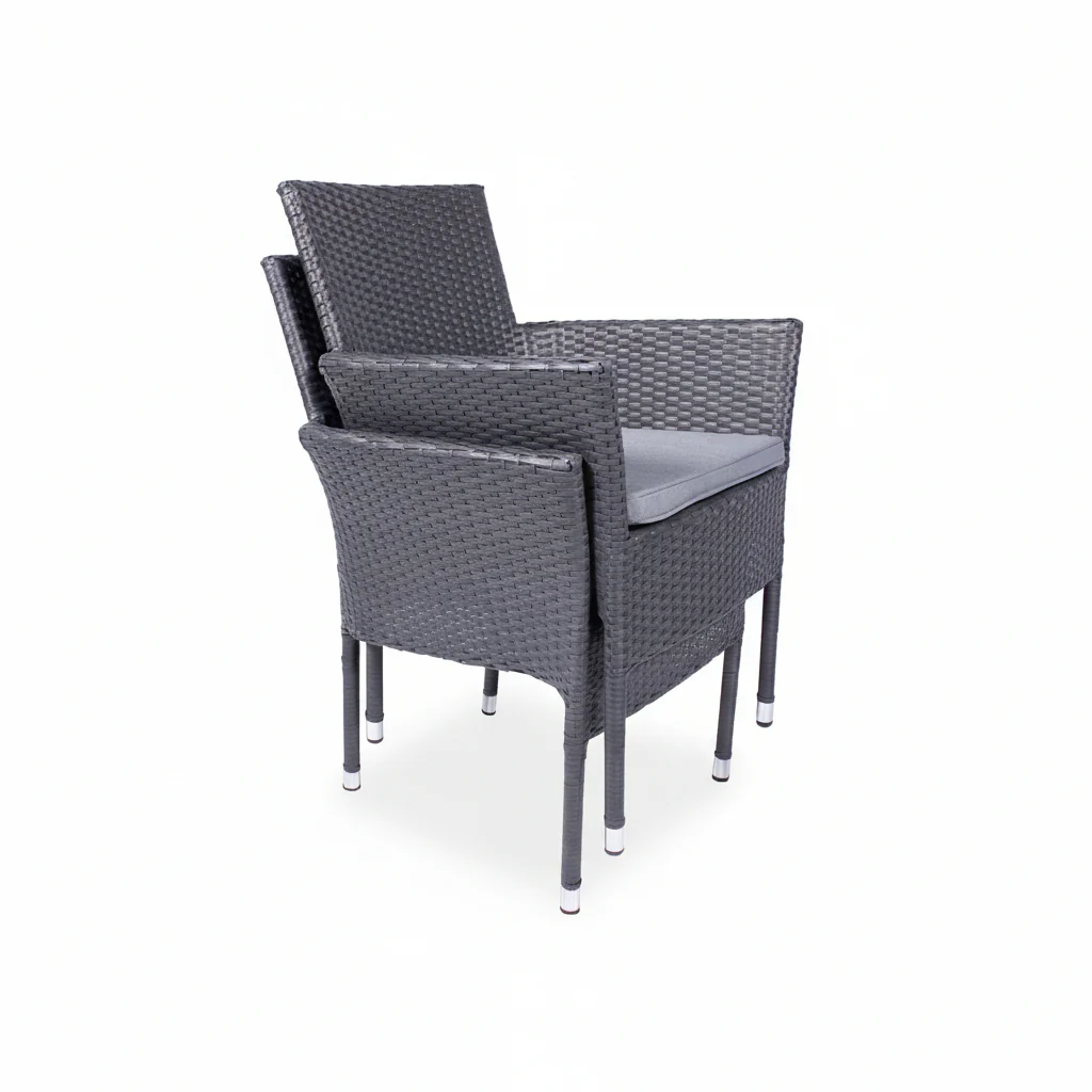 Malaga 2 Seat Deluxe Stacking Rattan Bistro Set - Image 8