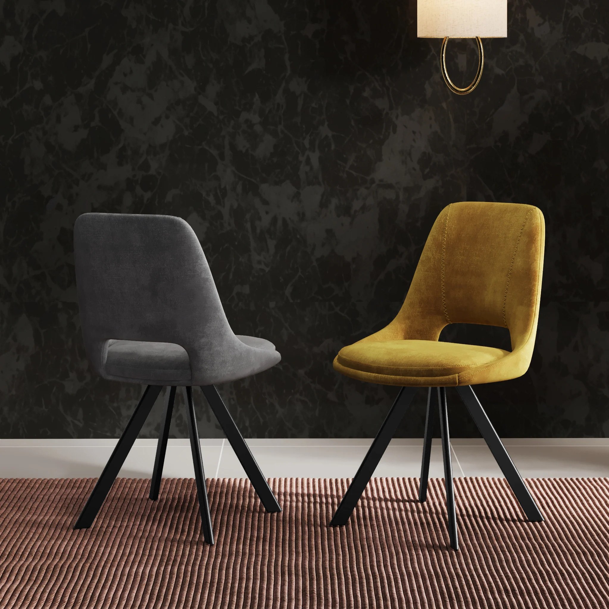 Malvern Velvet Swivel Dining Chair - Image 14